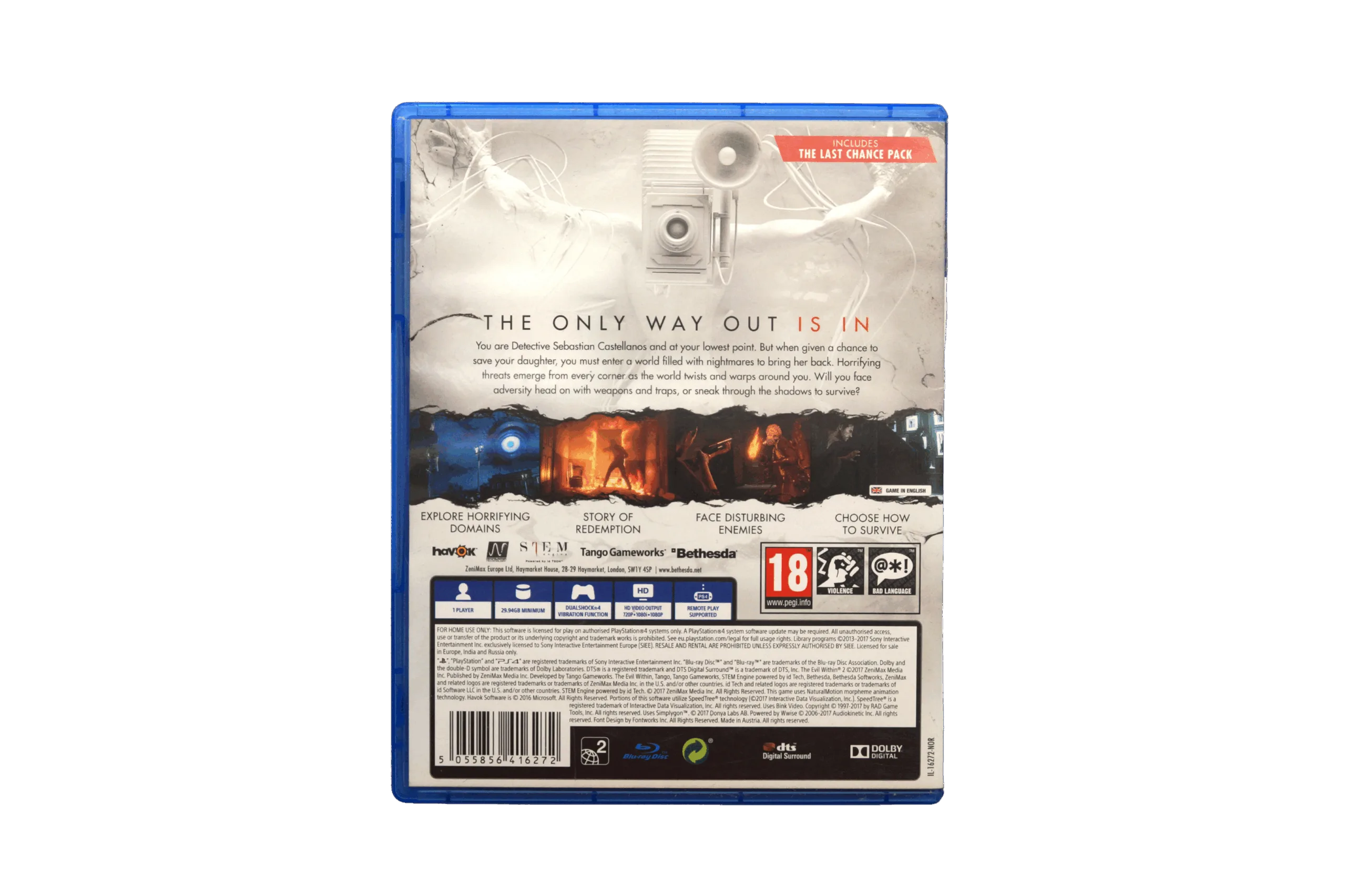 The Evil Within 2 – PS4 (Brugt) – Alder: PEGI 18 – PlayStation 4 – Back cover