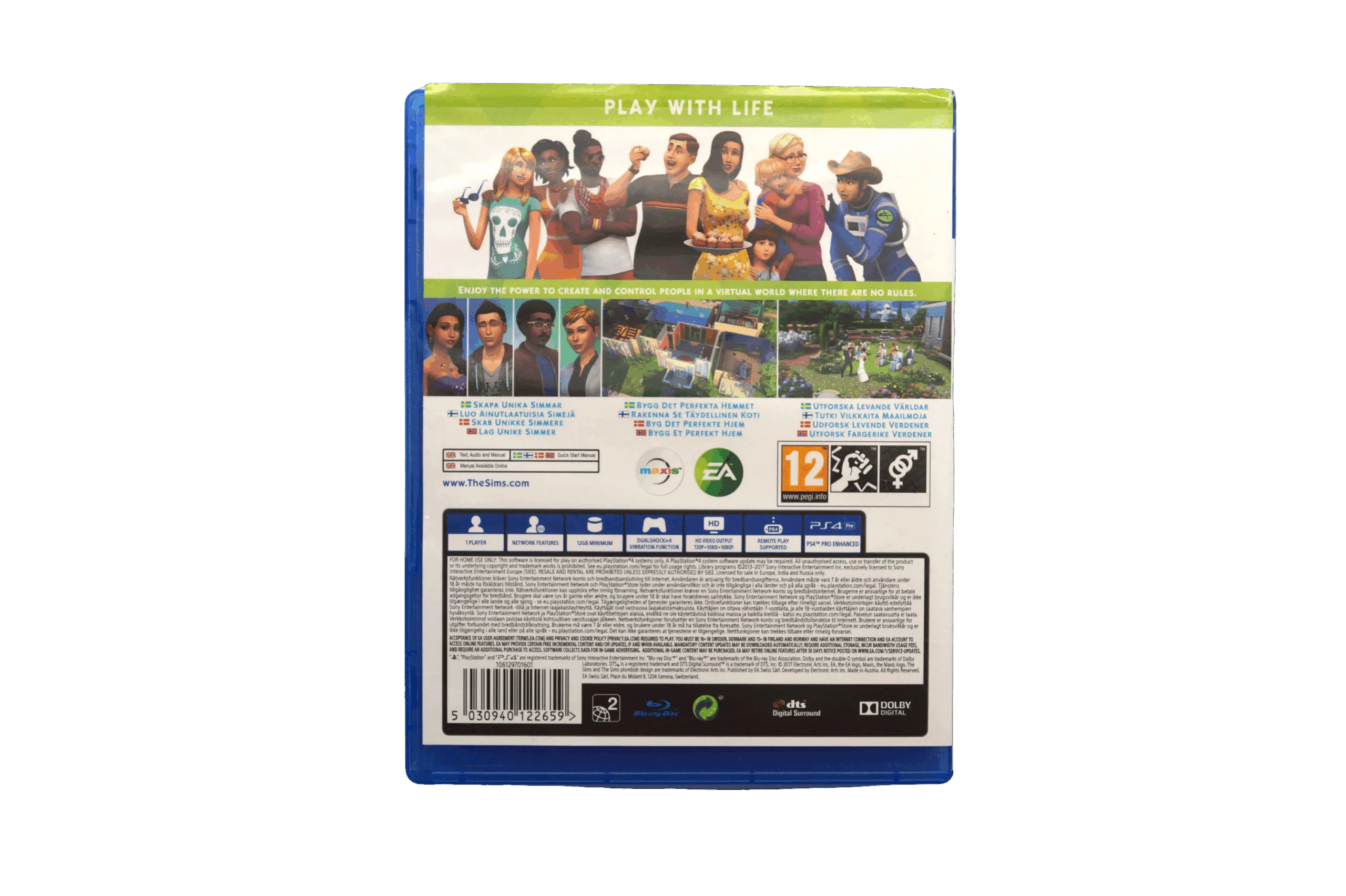 The Sims 4 – PS4 (Brugt) – Alder: PEGI 12 – PlayStation 4 – Back cover