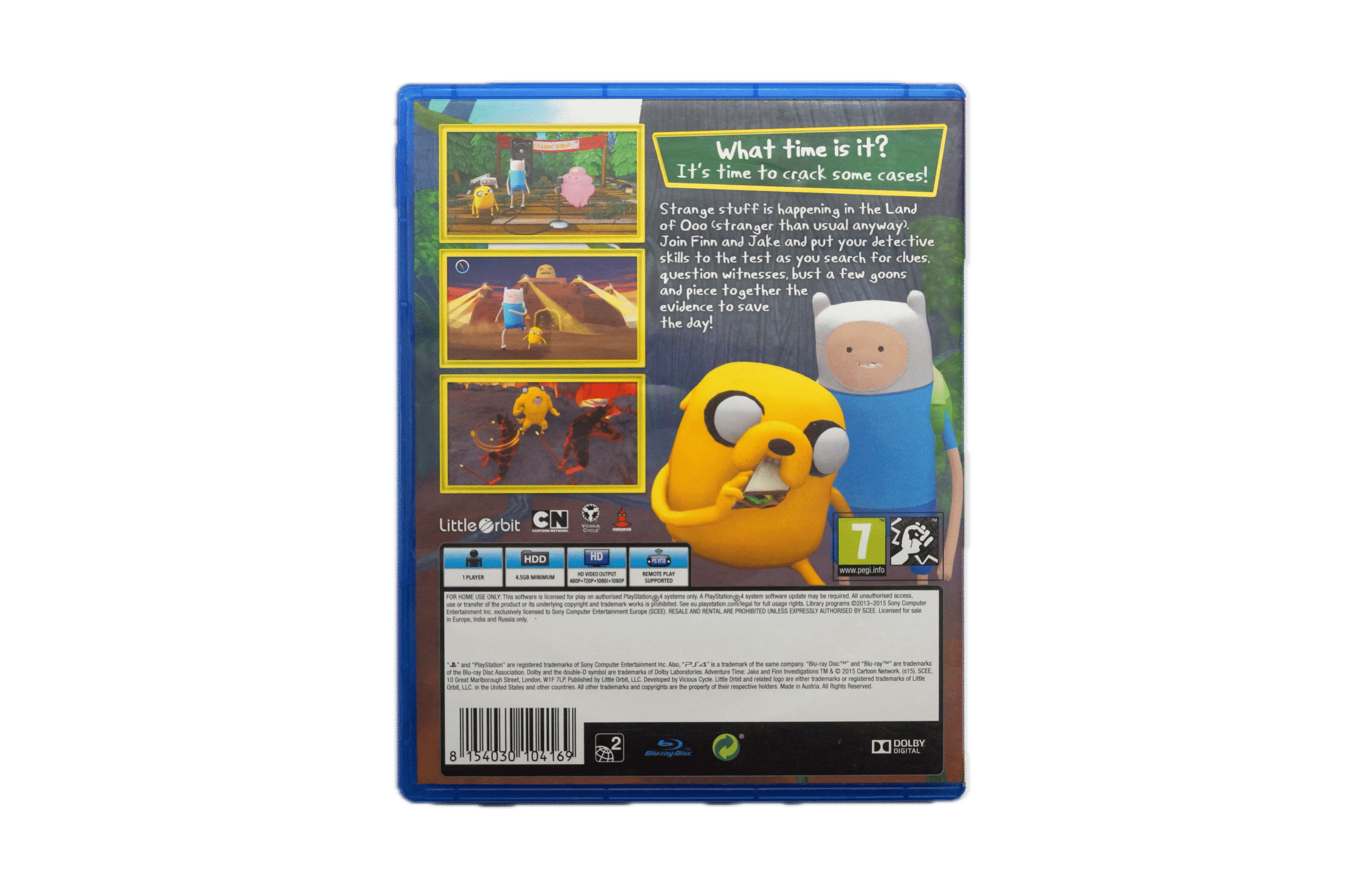 Adventure Time: Finn & Jake Investigations – PS4 (Brugt) – Alder: PEGI 7 – PlayStation 4 – Back cover