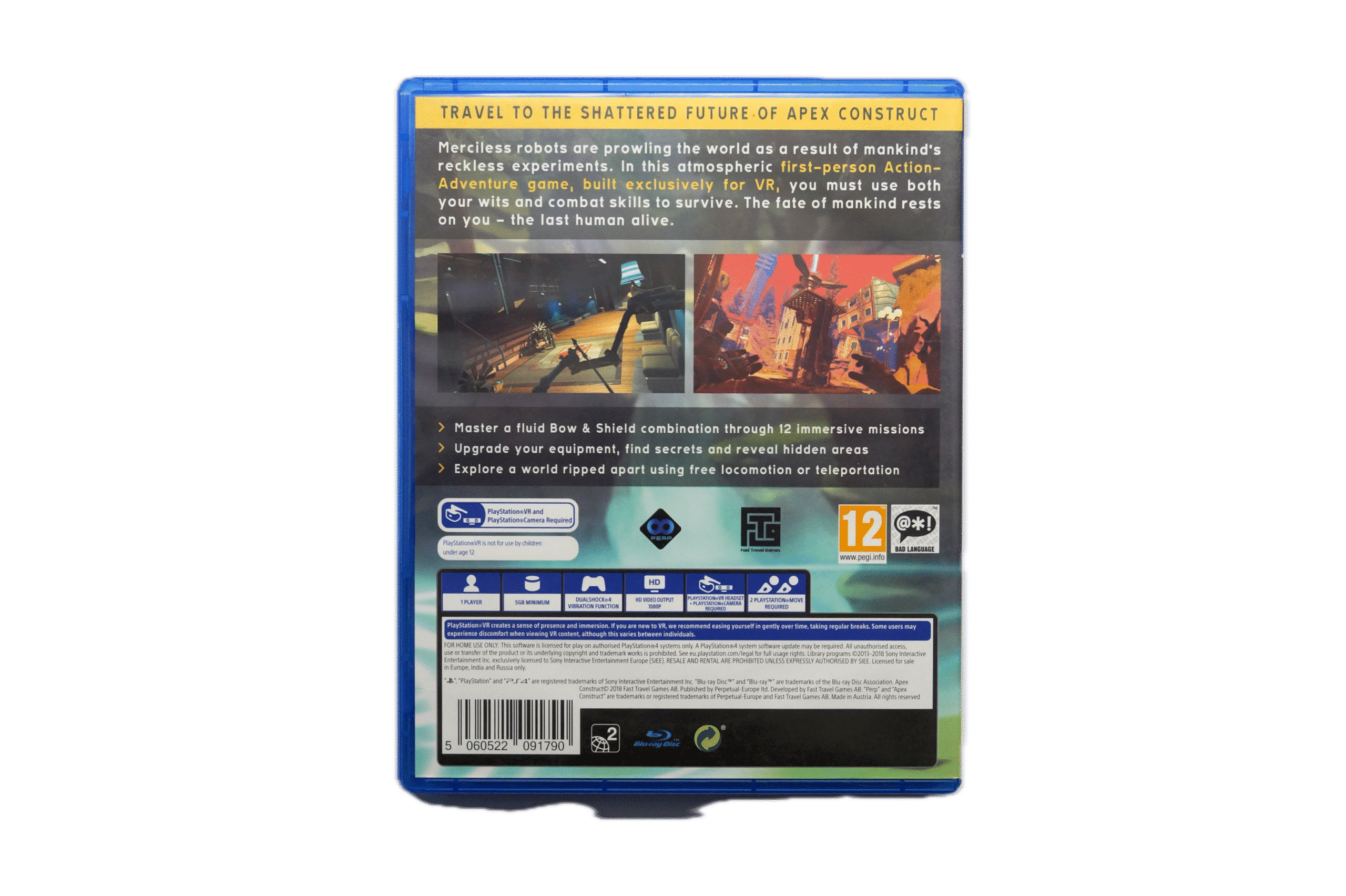 Apex Construct - PS4 VR (Brugt) – Alder: PEGI 12 – PlayStation 4 – Back cover