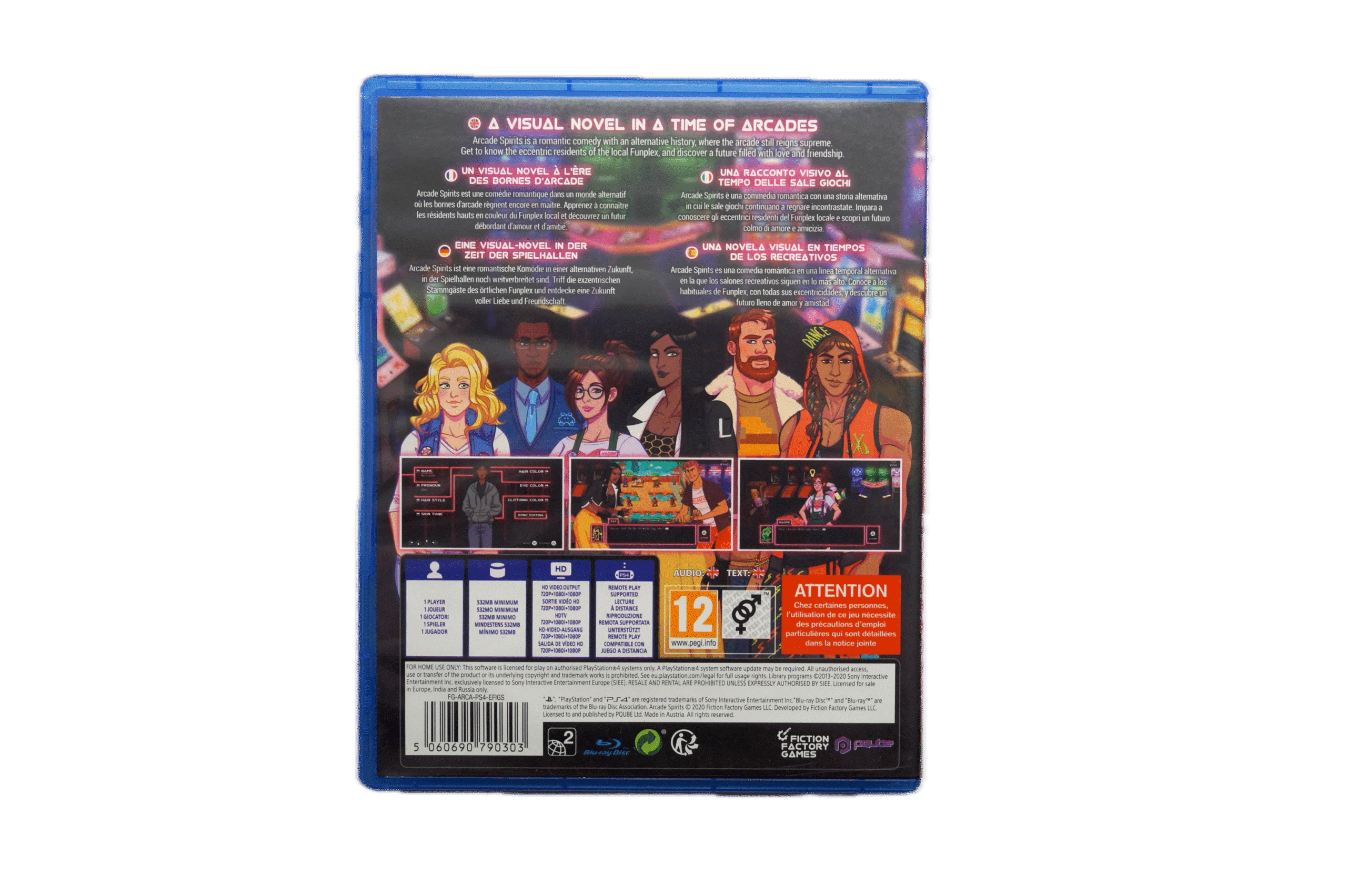 Arcade Spirits - PS4 (Brugt) – Alder: PEGI 12 – PlayStation 4 – Back cover