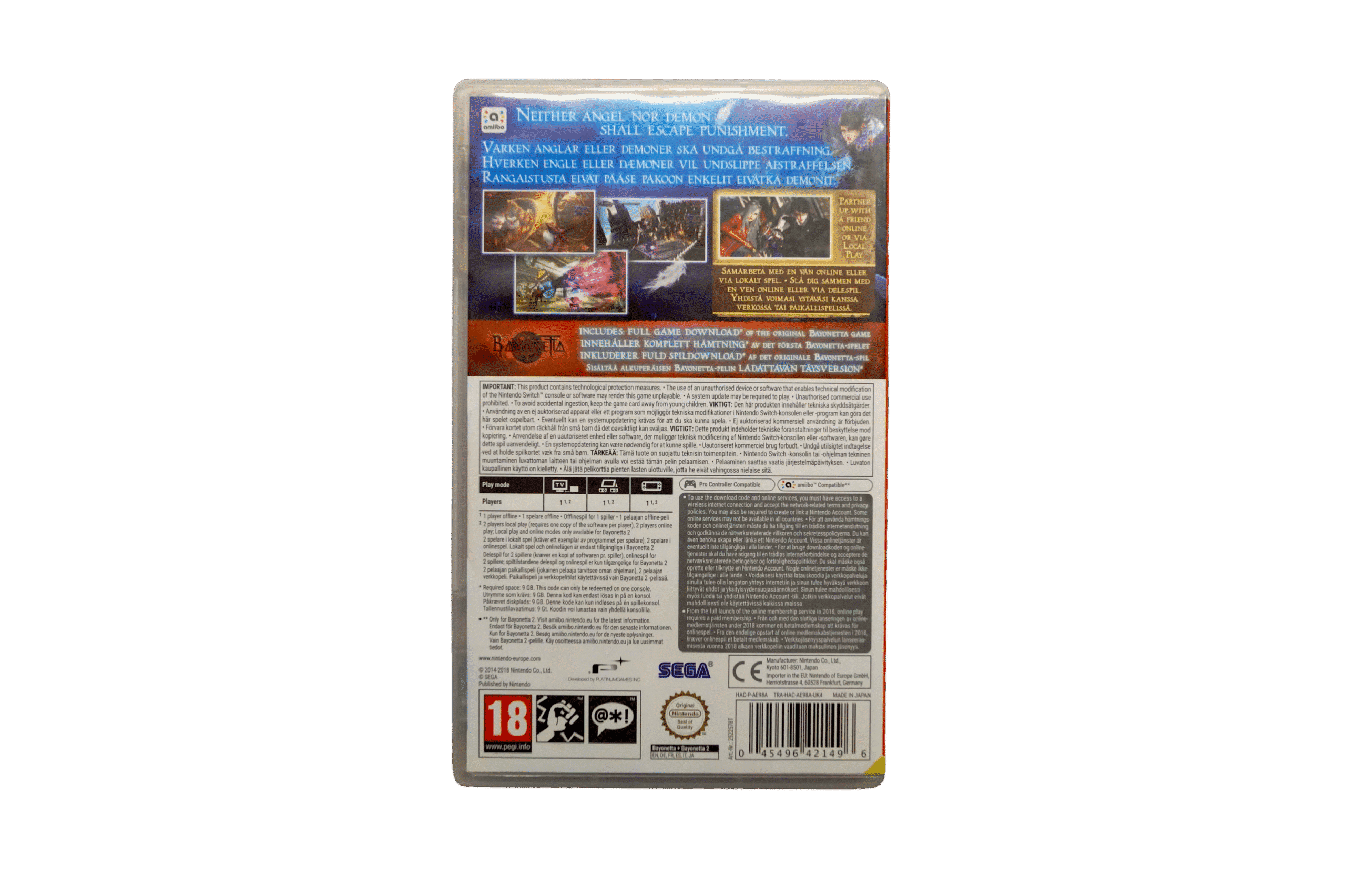 Bayonetta 2 - Nintendo Switch (Brugt) – Alder: PEGI 18 – Nintendo Switch – Back cover