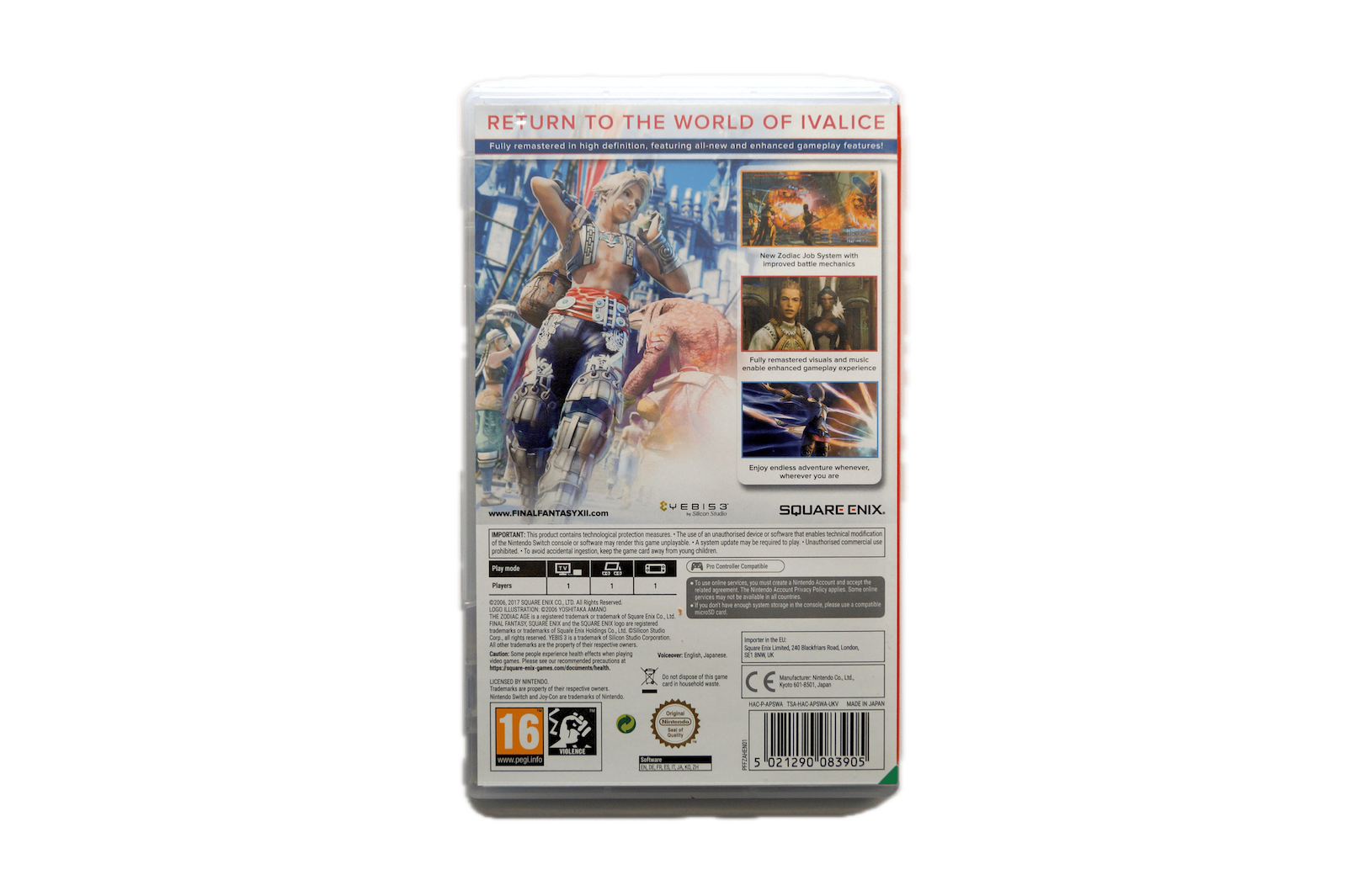 Final Fantasy XII: The Zodiac Age - Nintendo Switch (Brugt) – Back cover