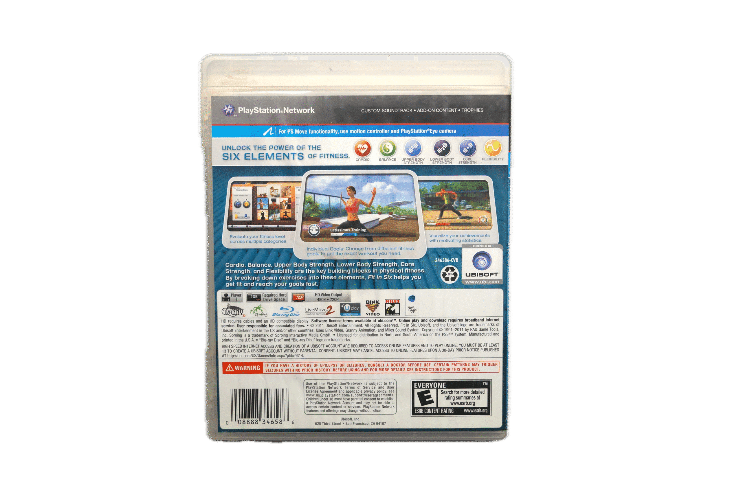 Fit In Six – PS3 Move (Brugt) – Back cover