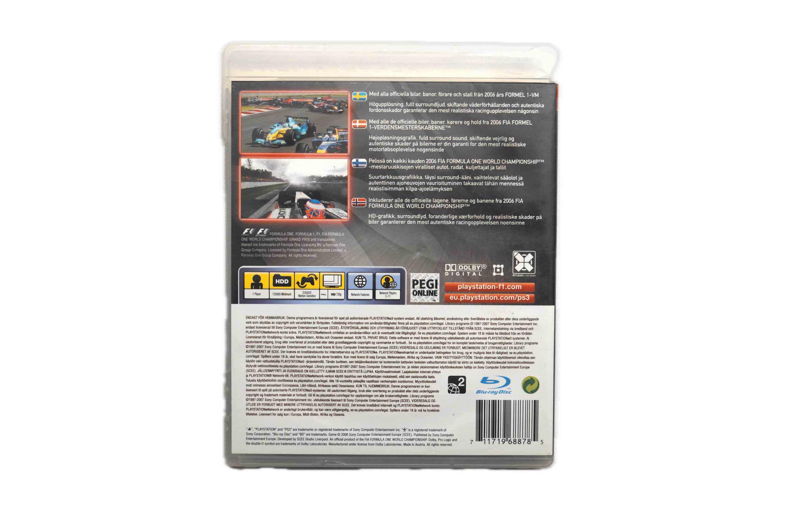 Formula 1: Championship Edition – PS3 (Brugt) – Alder: PEGI 3 – PlayStation 3 – Back cover