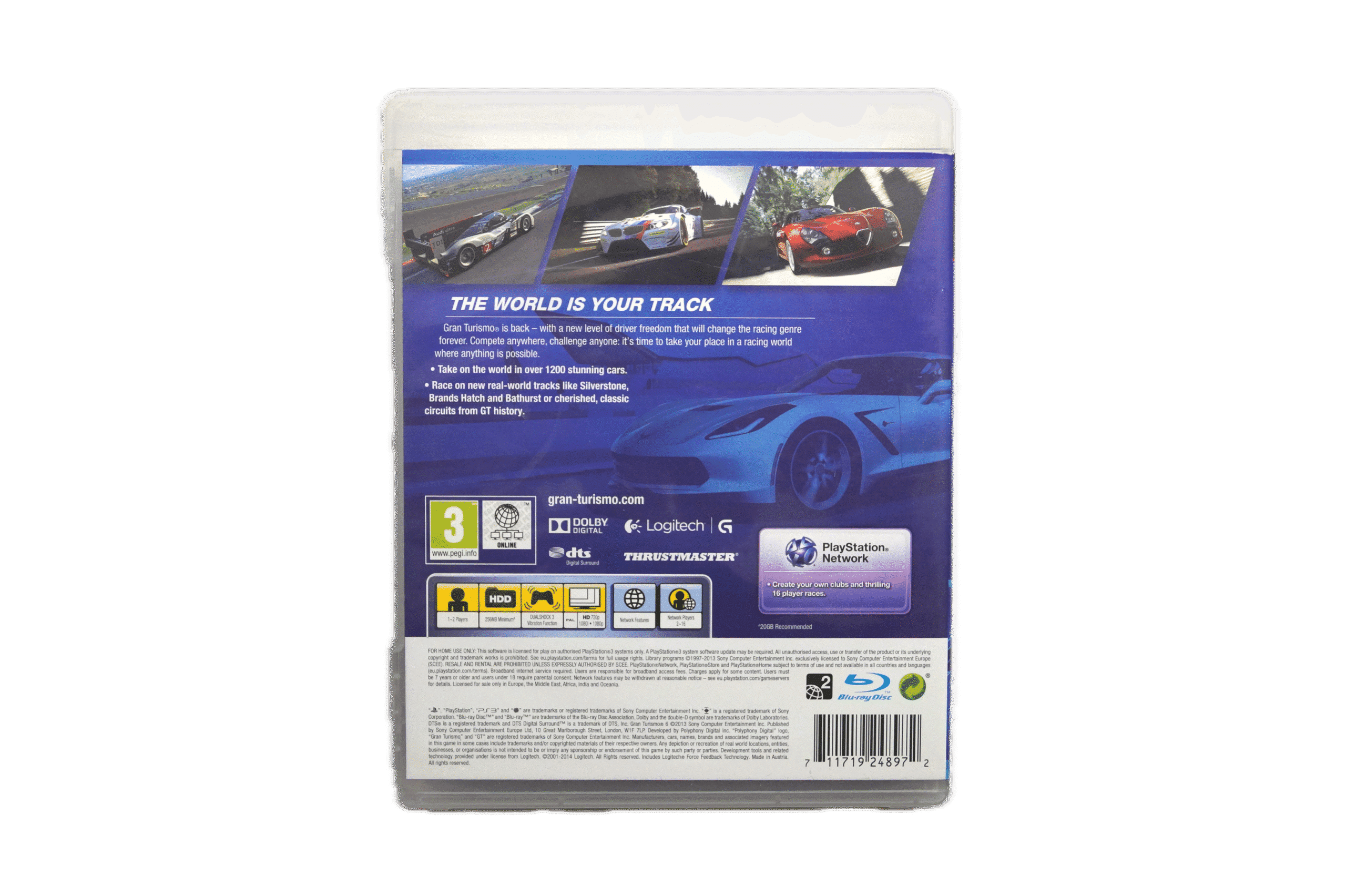 Gran Turismo 6 – PS3 (Brugt) – Back cover