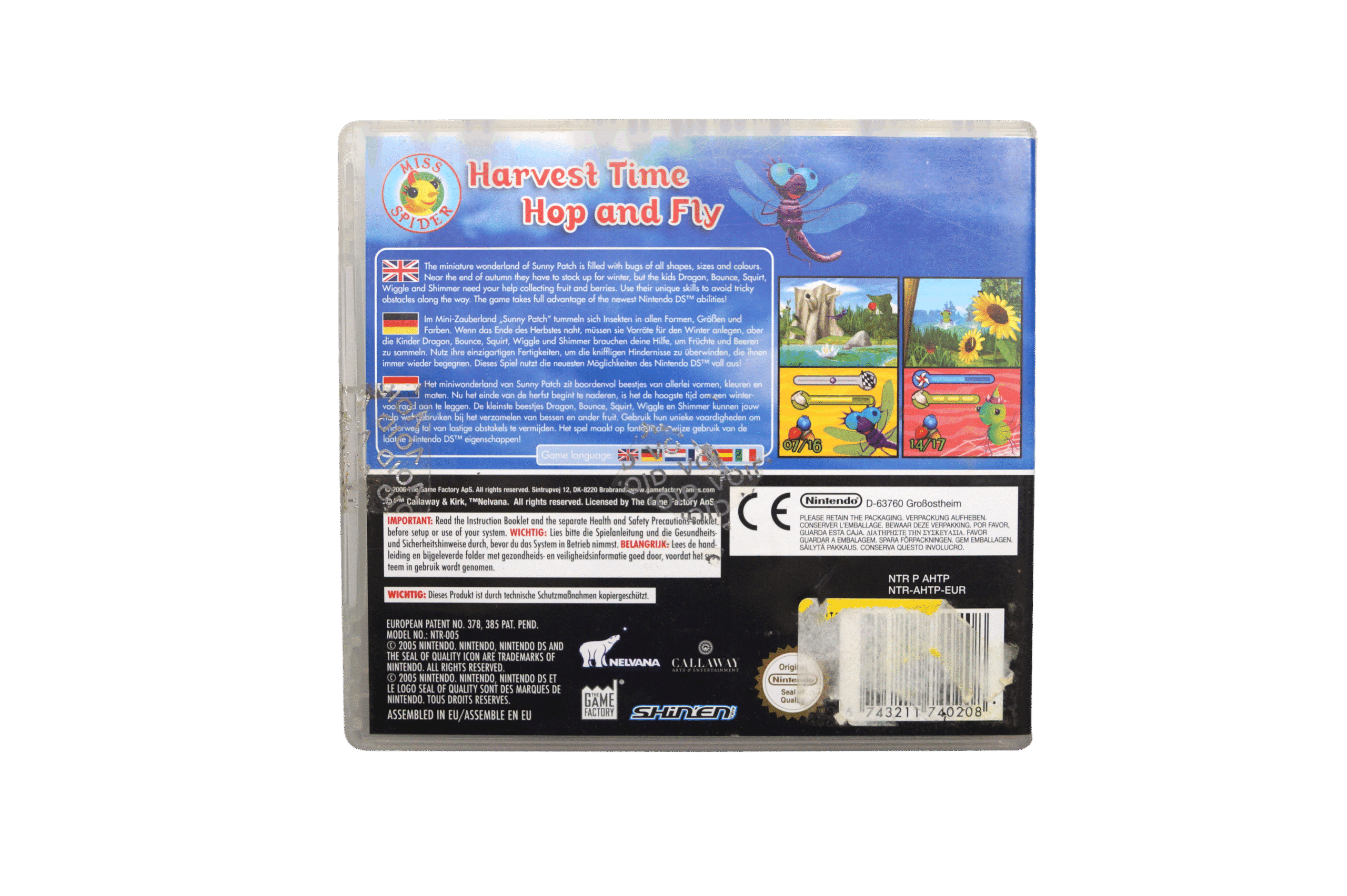 Harvest Time Hop And Fly - Nintendo DS (Brugt) – Back cover