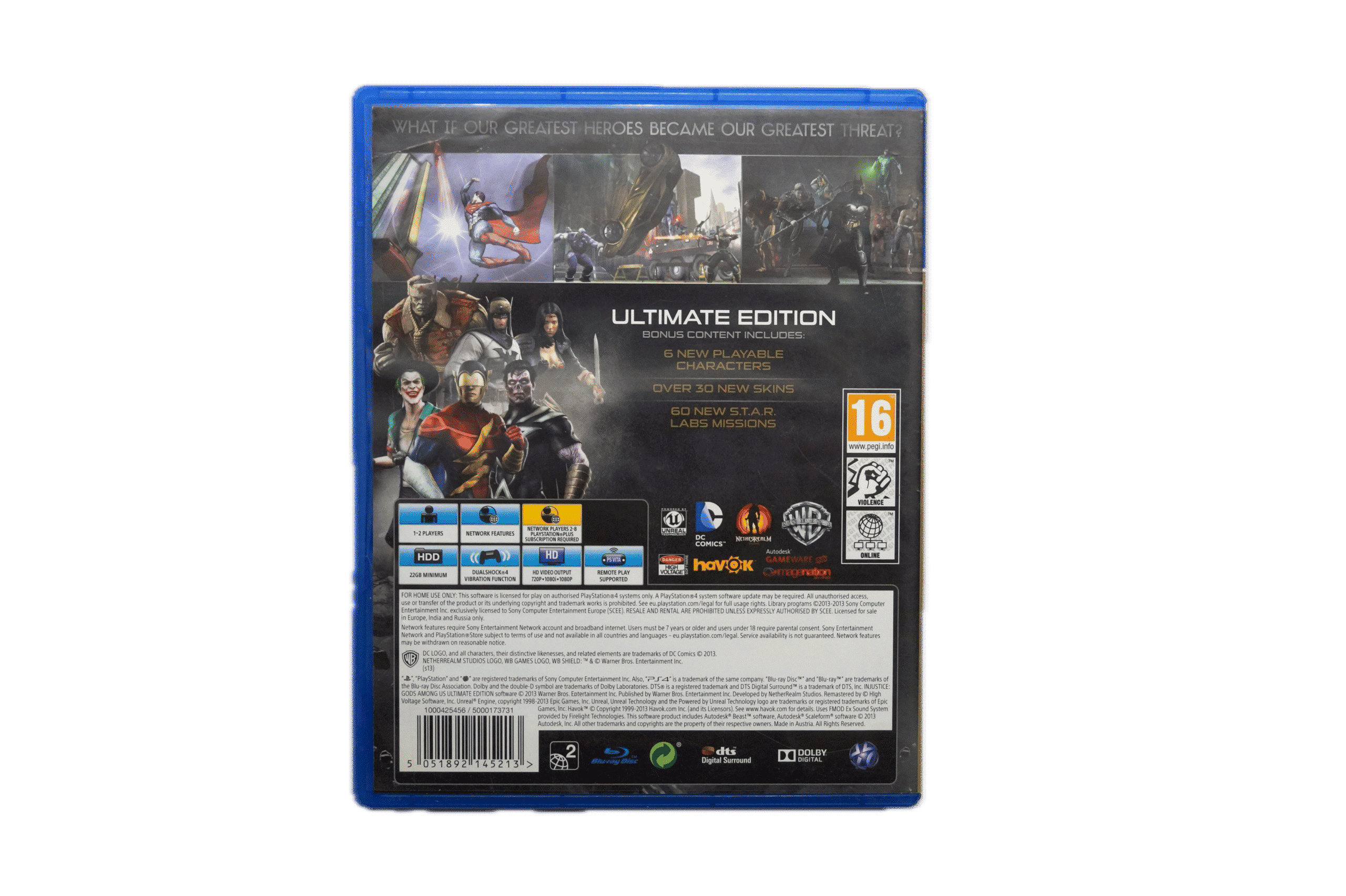 Injustice: Gods Among Us Ultimate Edition – PS4 (Brugt) – Back cover