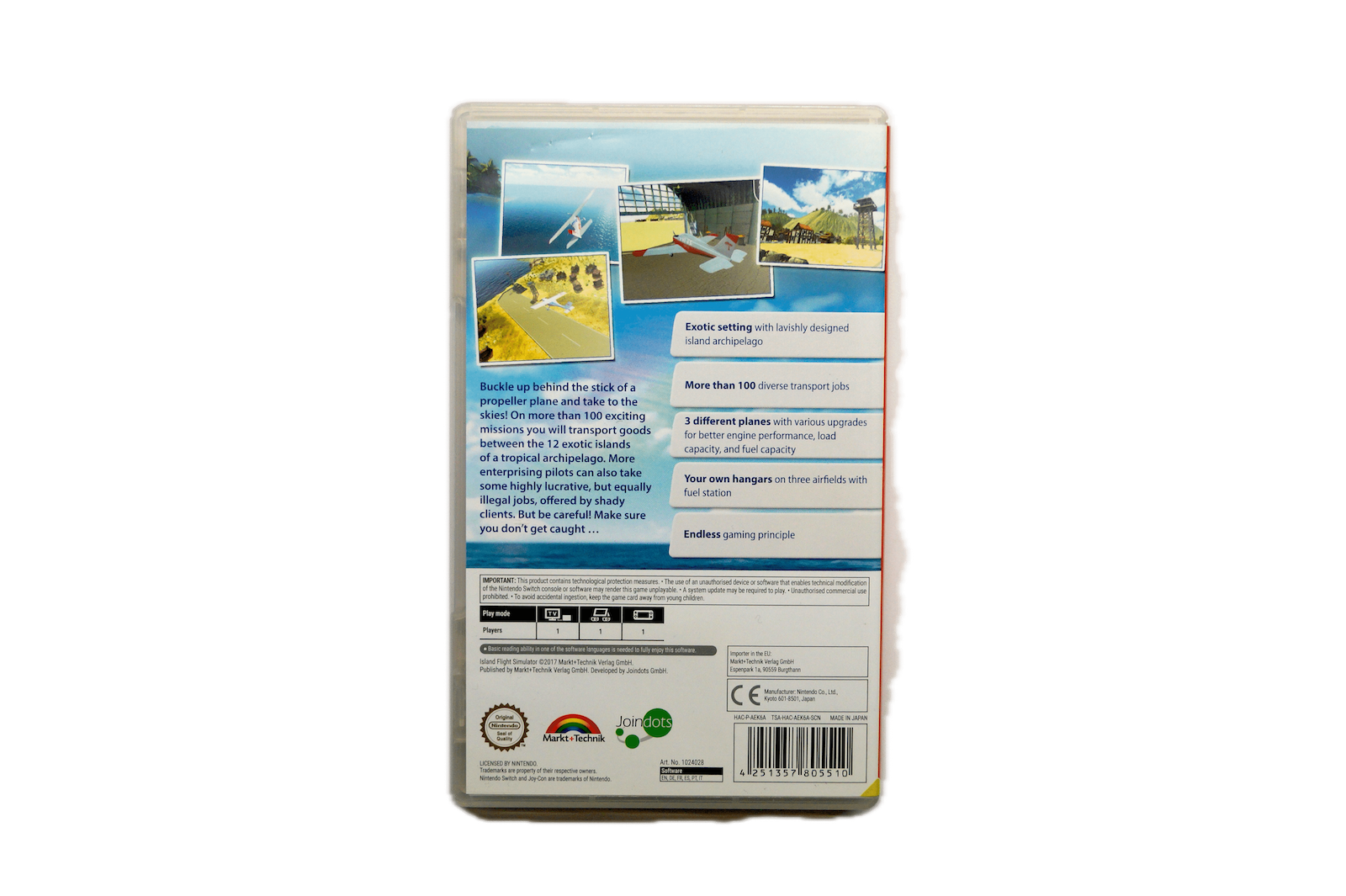 Island Flight Simulator – Nintendo Switch (Brugt) – Back cover
