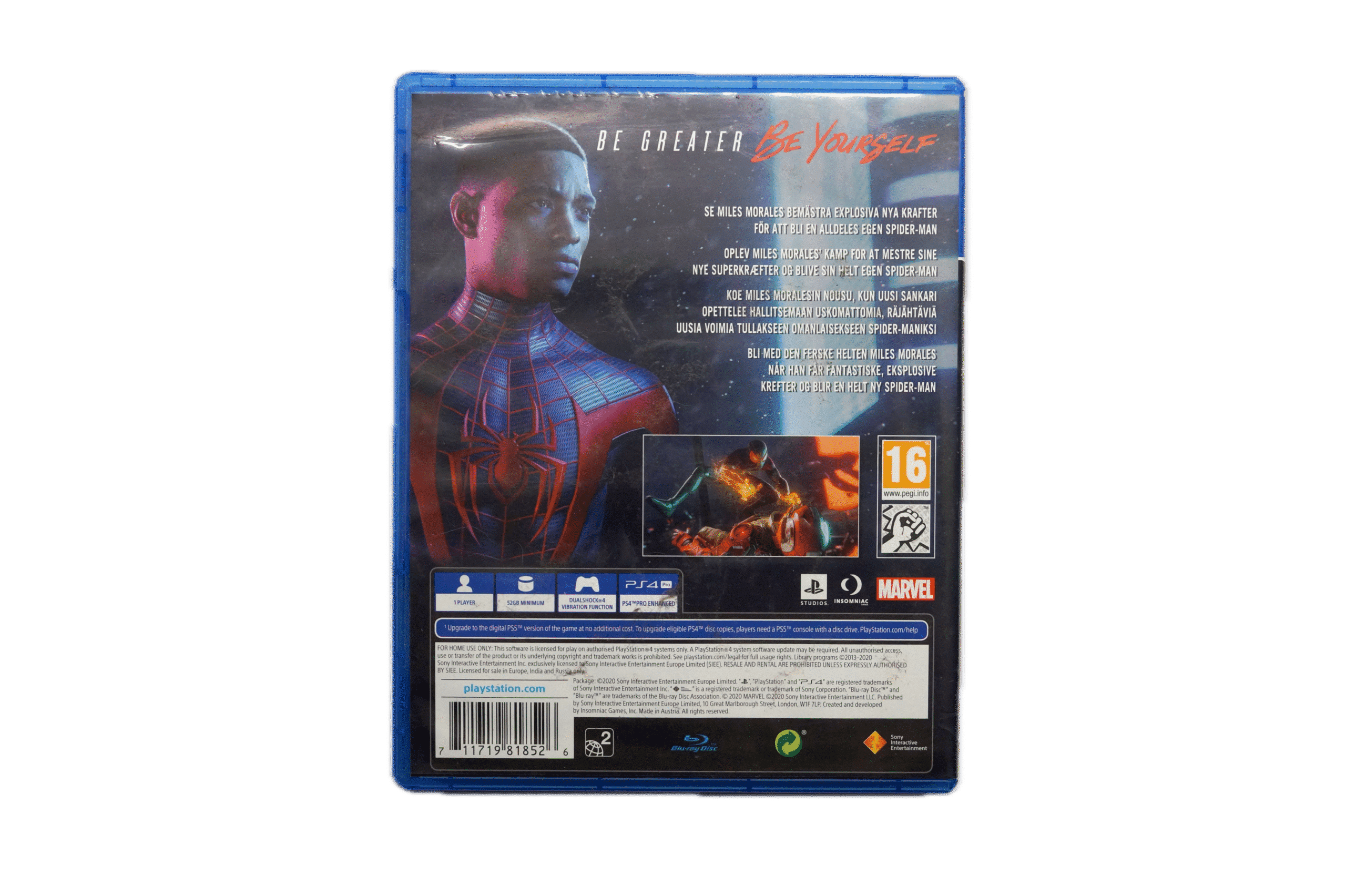 Marvel’s Spider-Man: Miles Morales – PS4 (Brugt) – Back cover