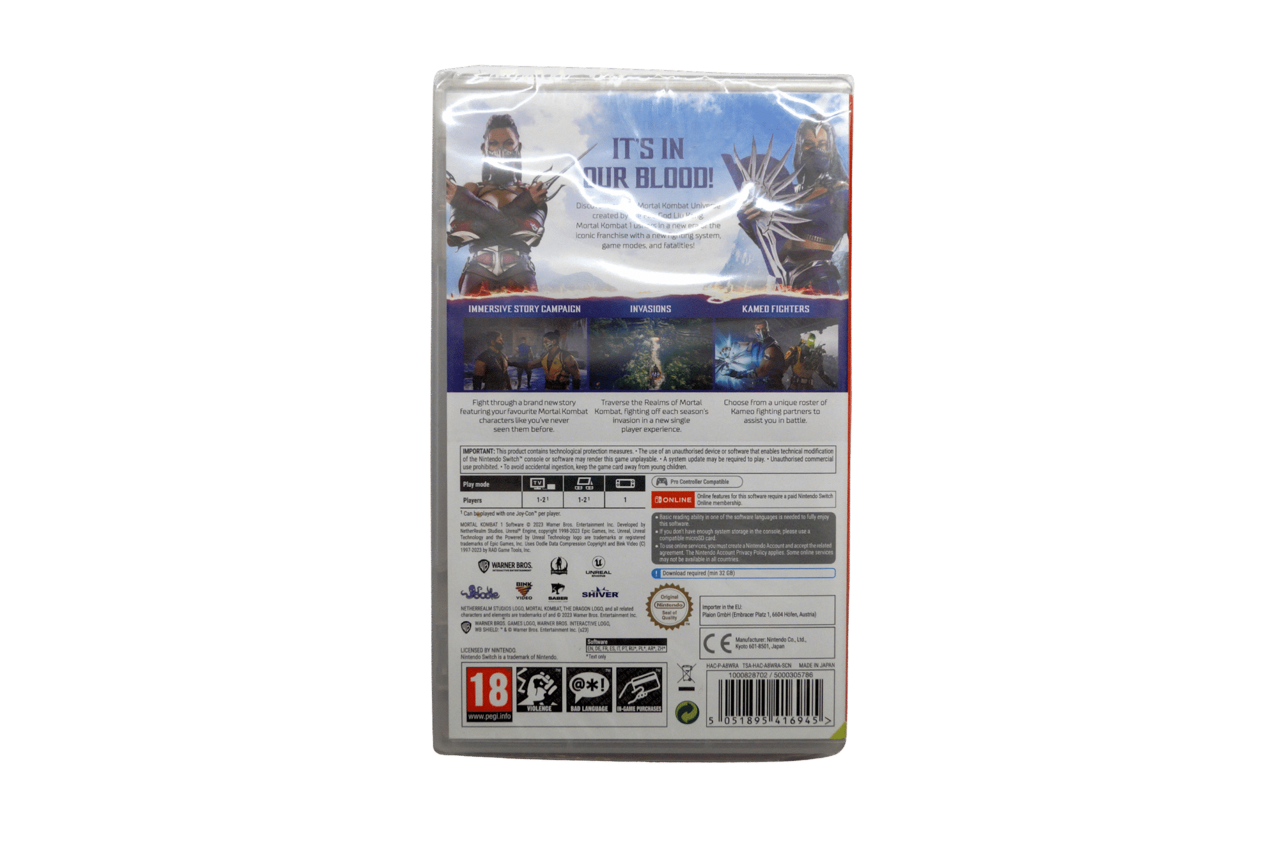 Mortal Kombat 1 - Nintendo Switch (Ny) – Alder: PEGI 18 – Nintendo Switch – Back cover