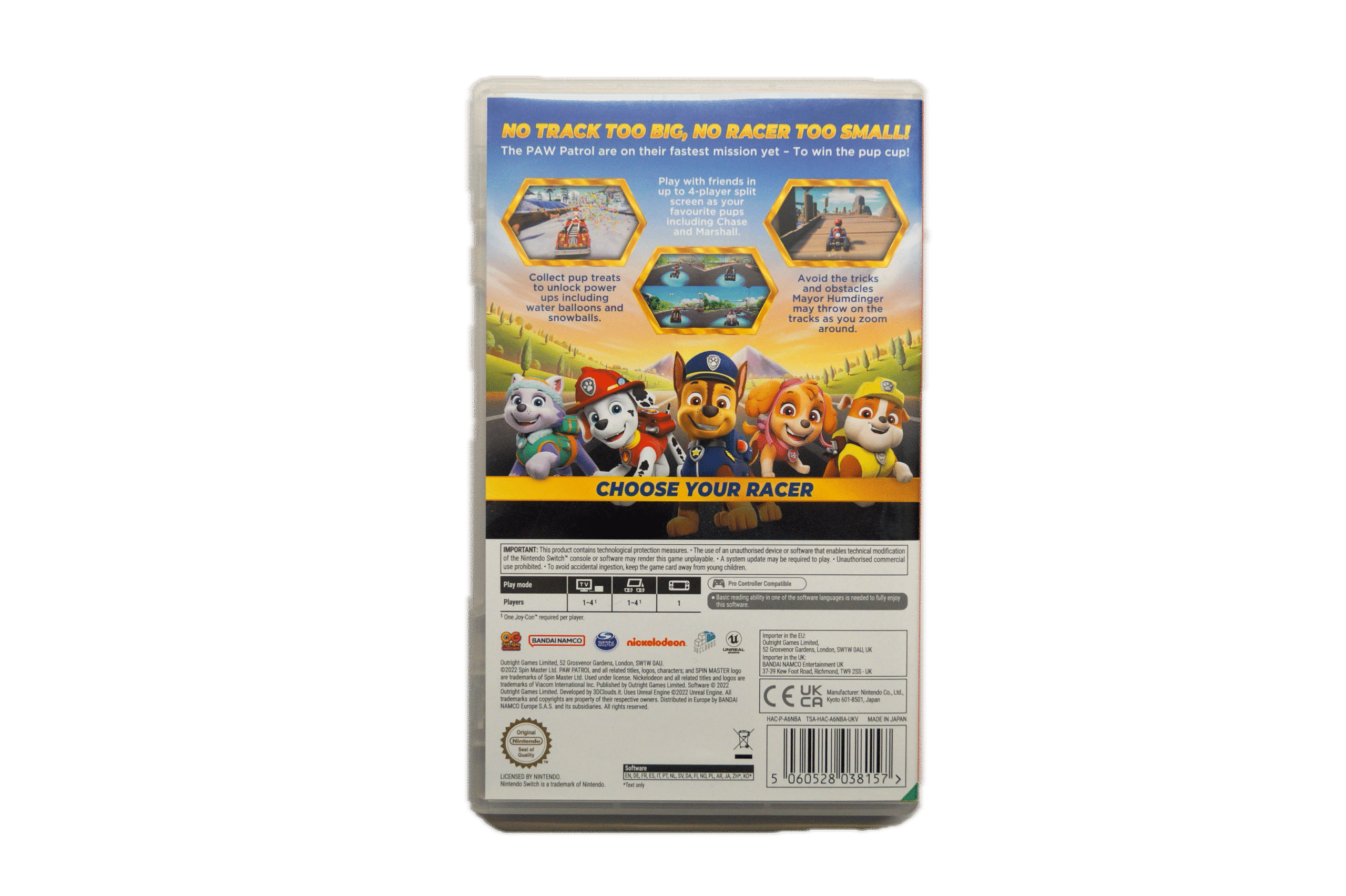 PAW Patrol: Grand Prix – Nintendo Switch (Brugt) – Back cover