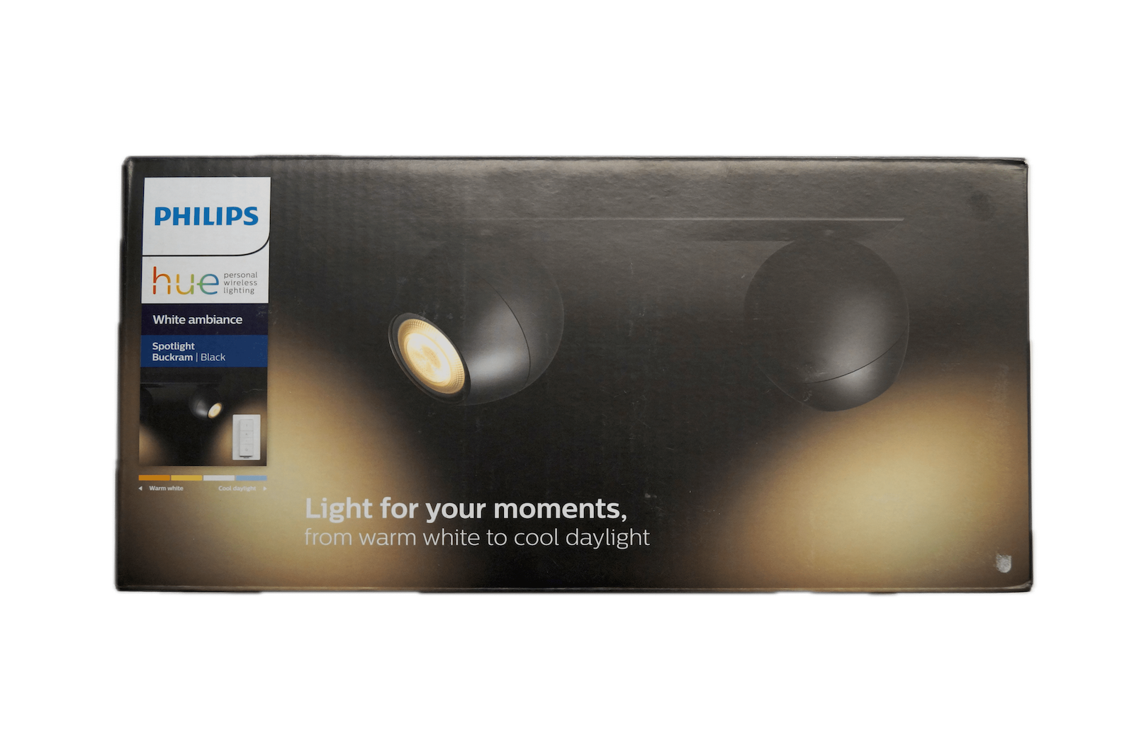 Philips Hue Buckram dobbelt spotlys – Sort (Ny) – Alle varer – Front cover