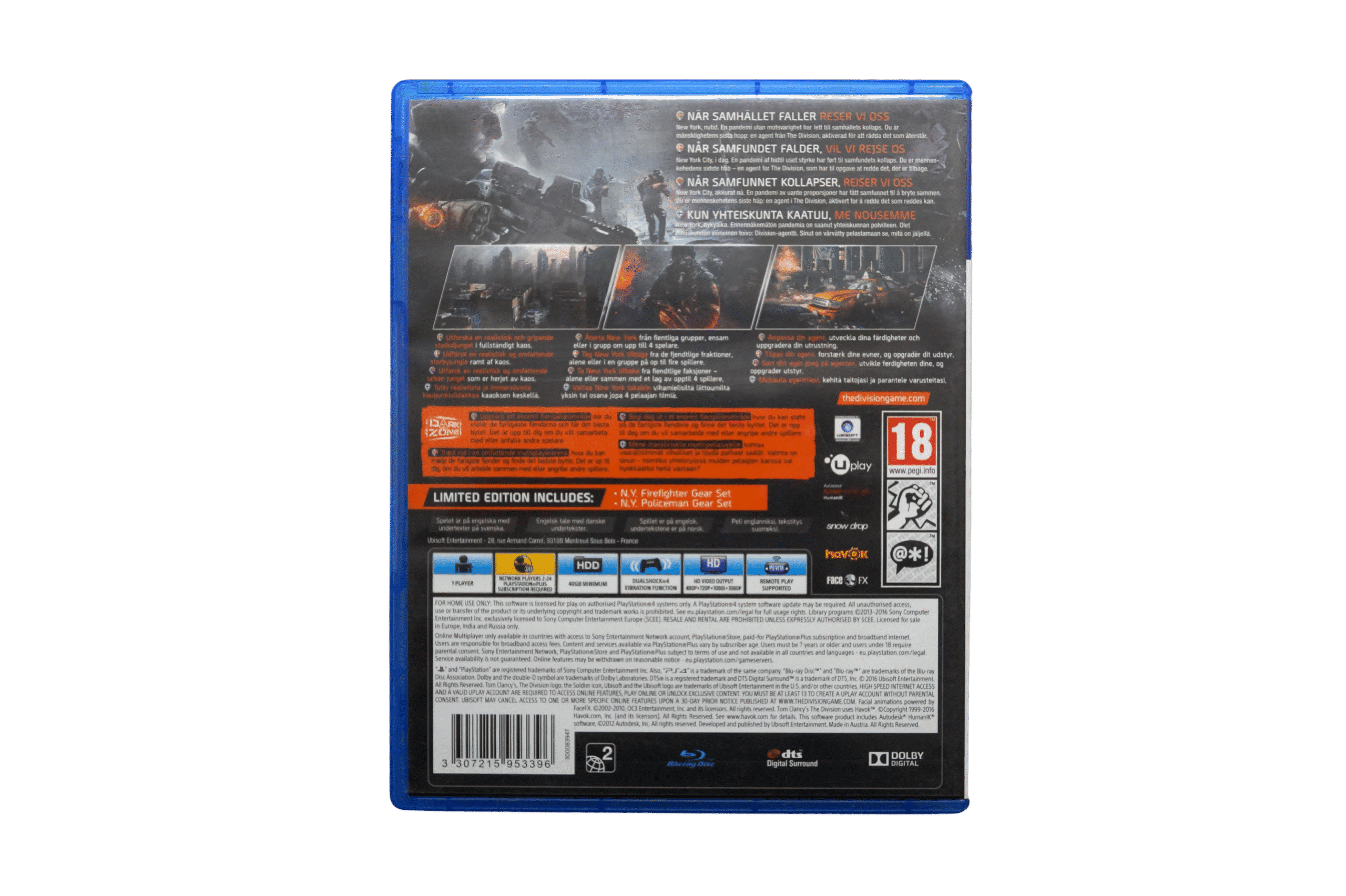 Tom Clancy´s The Division Limited Edition - PS4 (Brugt) – Back cover