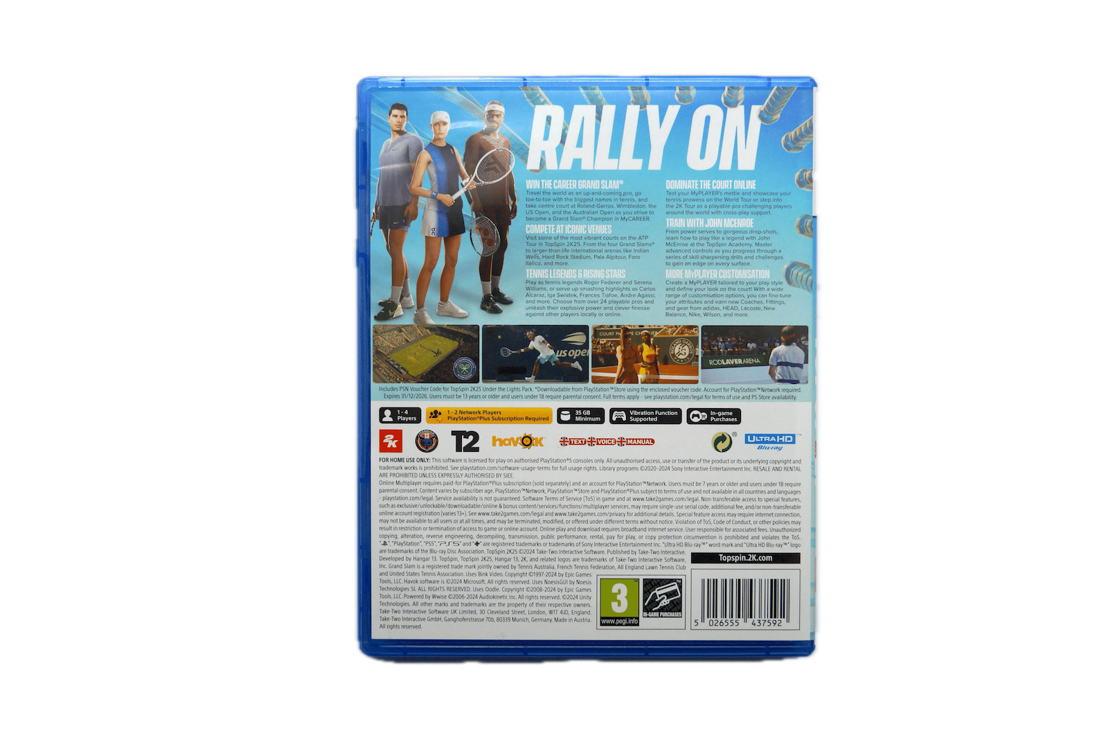 TopSpin 2K25 – PS5 (Brugt) – Alle varer – Back cover