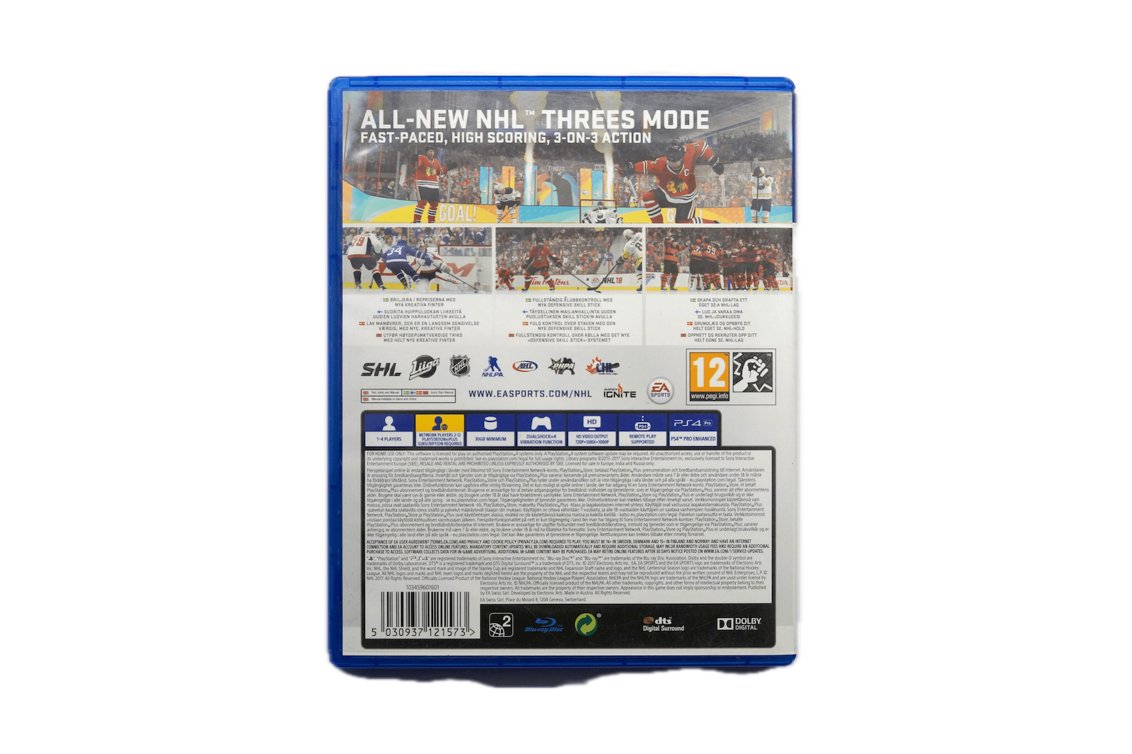 NHL 18 – PS4 (Brugt) – Back cover