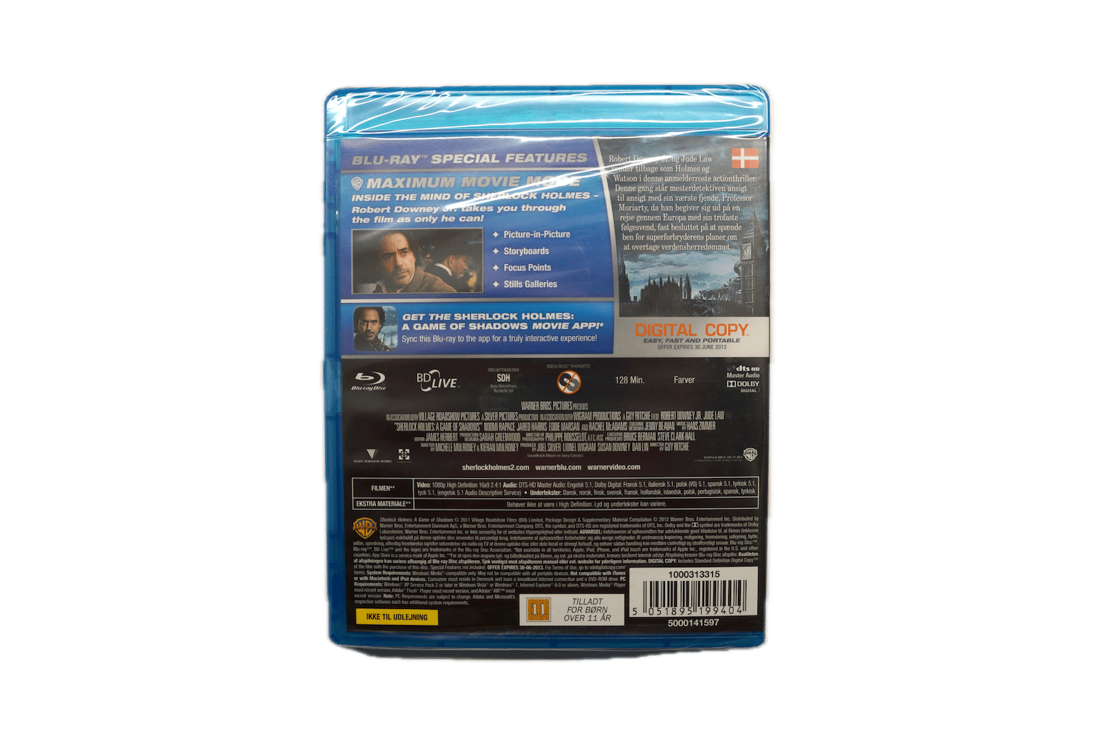 Sherlock Holmes: Skyggespillet – Blu-ray (Ny) – Alle varer – Back cover