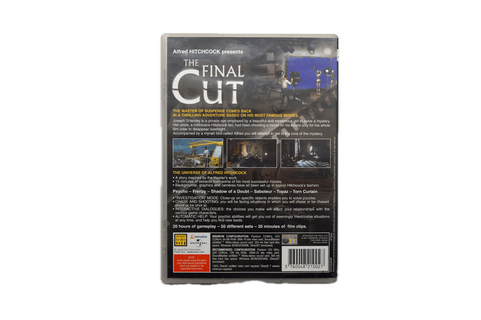 Alfred Hitchcock – The Master of Suspense Presents: The Final Cut – PC (Brugt) – Alle varer – Back cover
