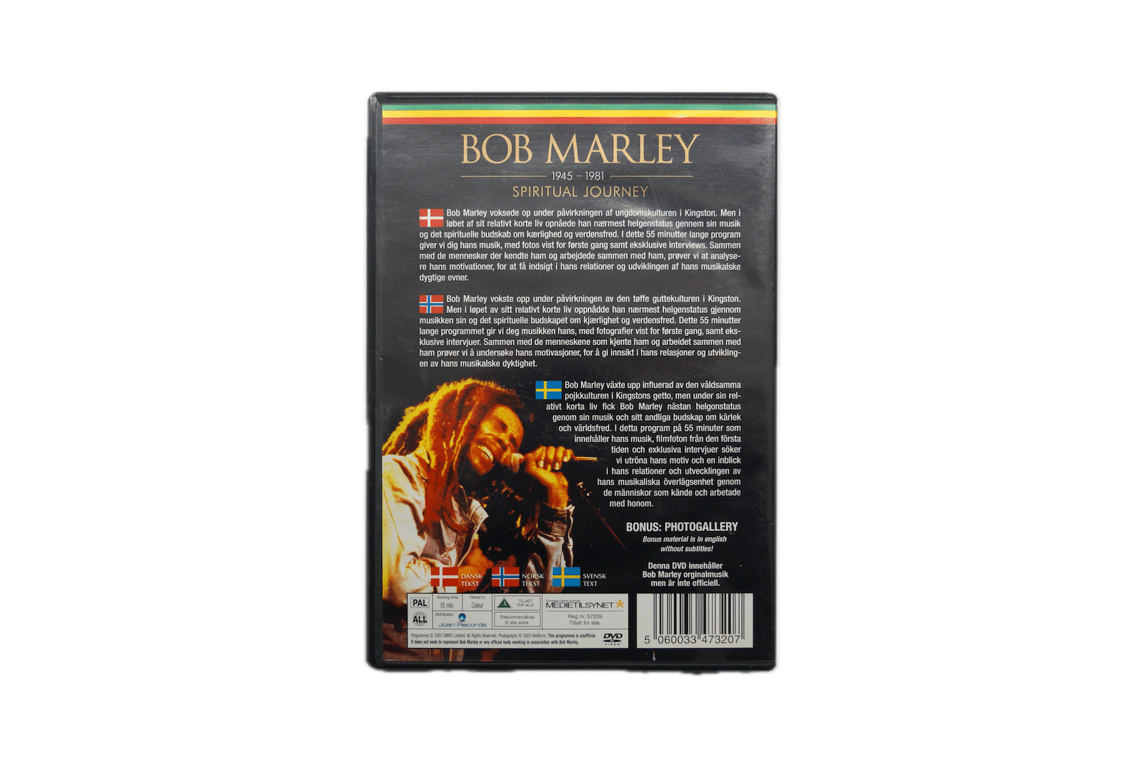 Bob Marley – Spiritual Journey – Special Collector’s Edition – DVD (Brugt) – Alle varer – Back cover