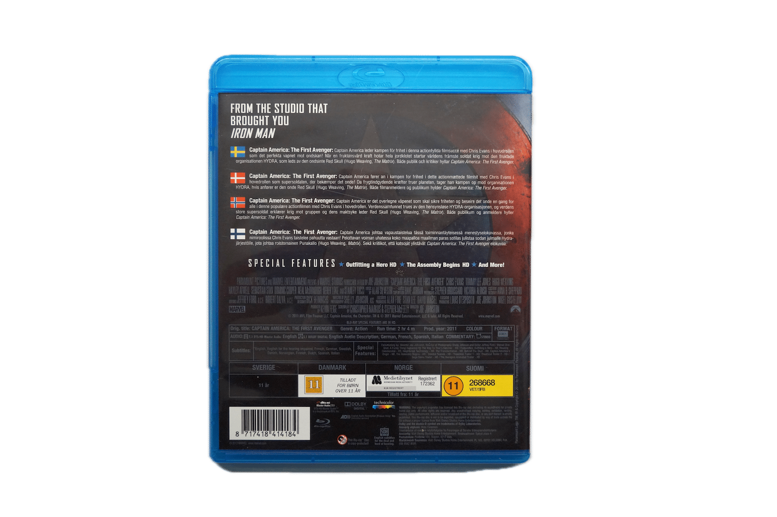 Captain America: The First Avenger – Blu-ray (Brugt) – Alle varer – Back cover