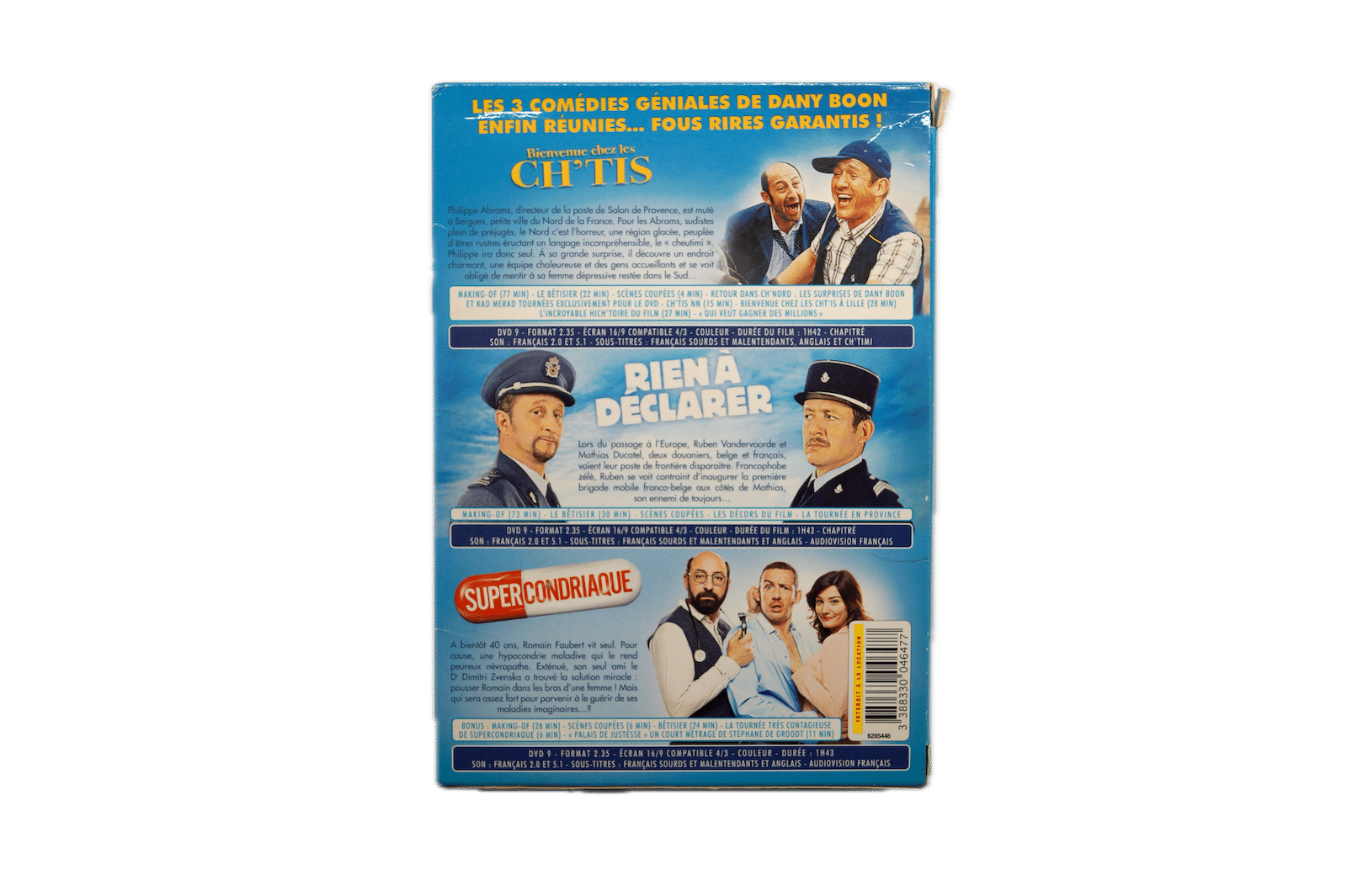 Coffret Dany Boon – Samlerboks med 3 film – DVD (Brugt) – Alle varer – Back cover
