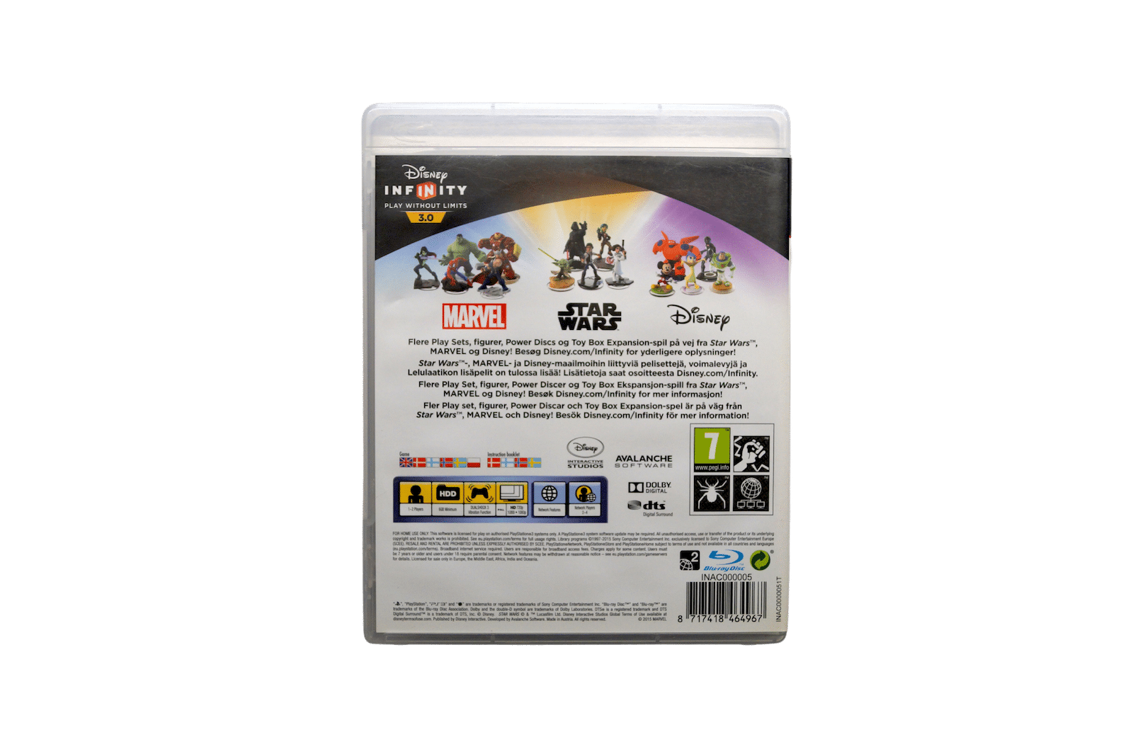 Disney Infinity 3.0 – PS3 (Brugt) – Alder: PEGI 7 – PlayStation 3 – Back cover