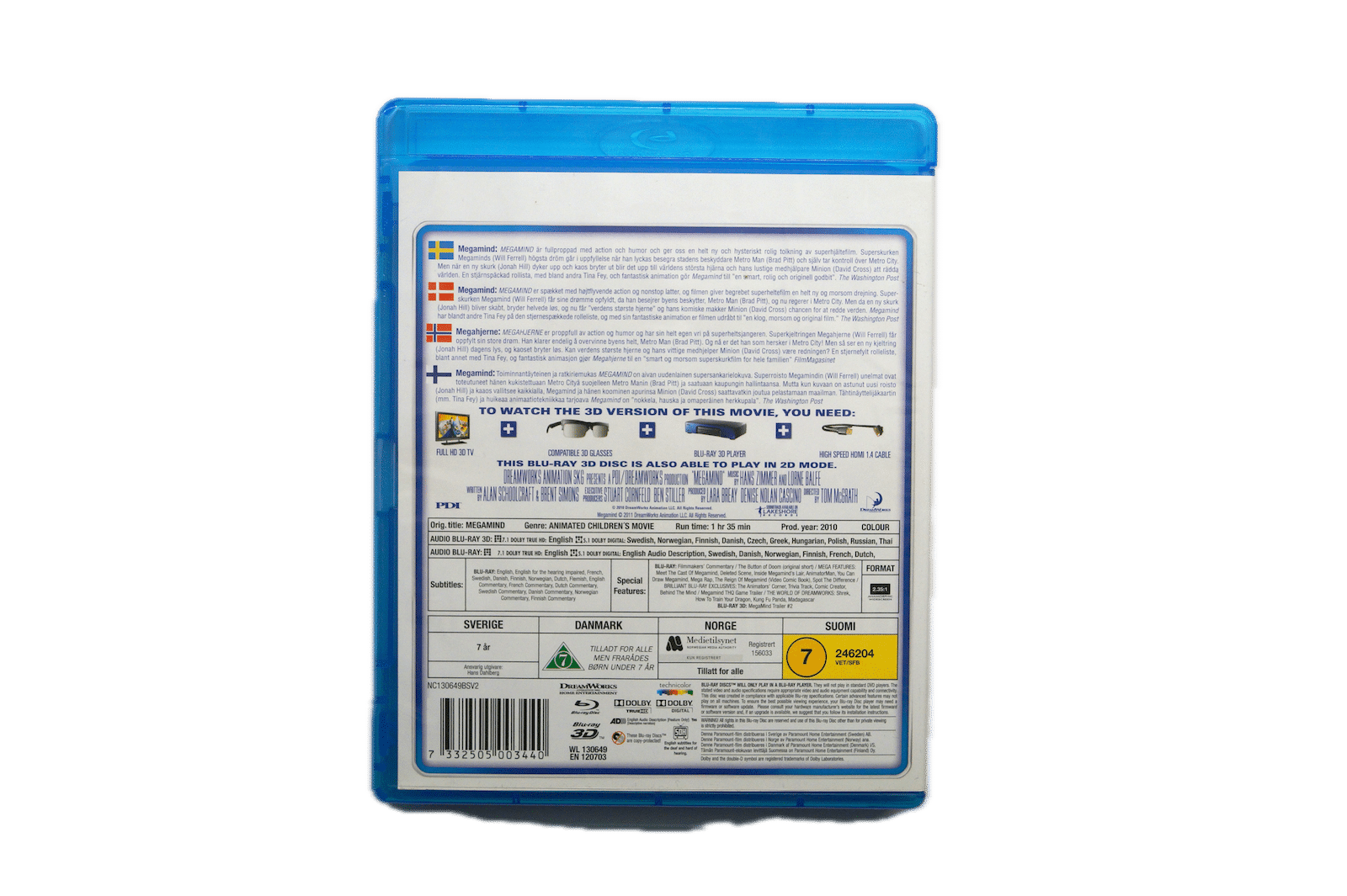 DreamWorks Megamind – Blu-ray 3D + 2D (Brugt) – Alle varer – Back cover