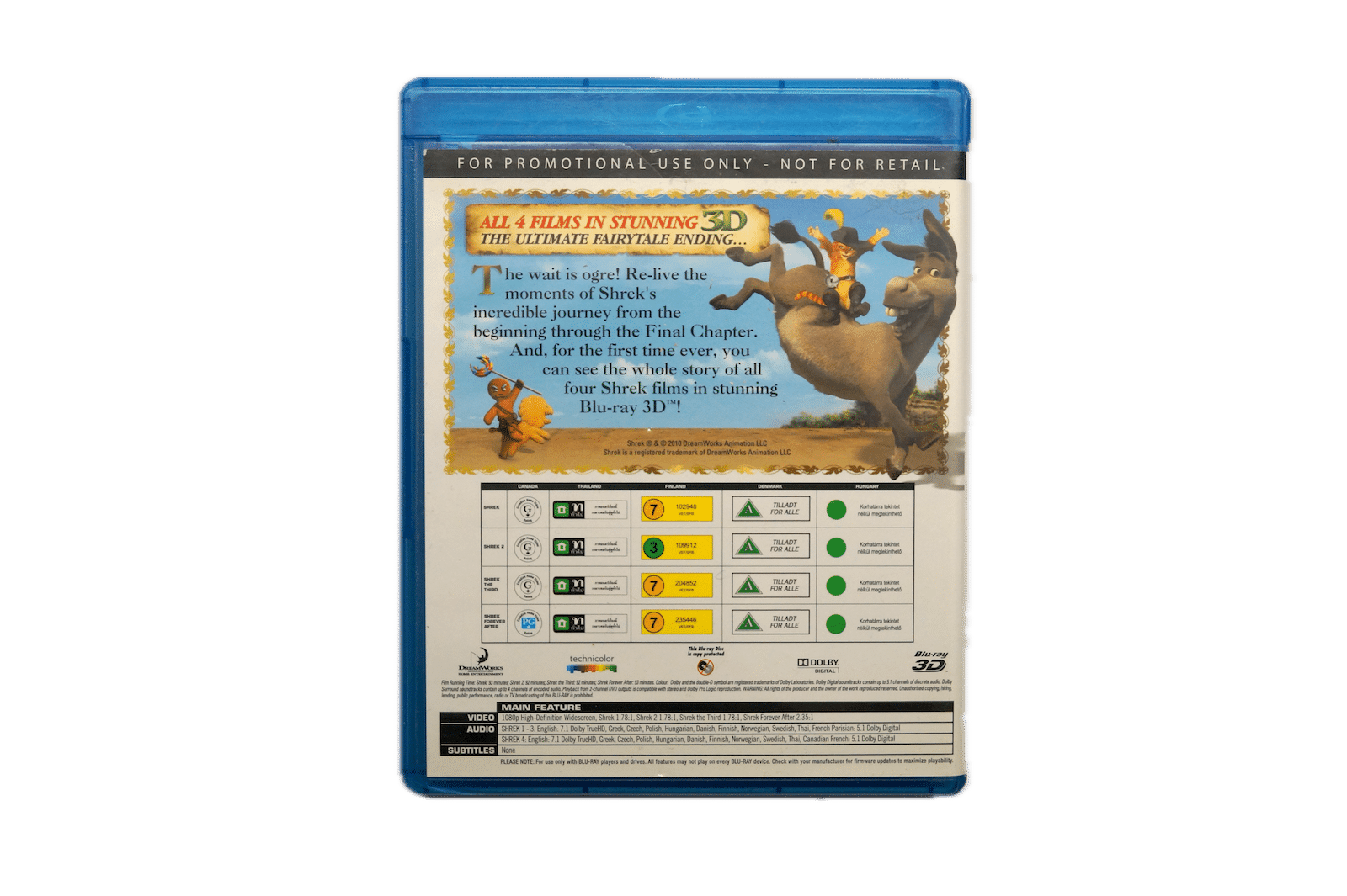 DreamWorks Shrek 3D – The Complete Collection – Blu-ray 3D (Brugt) – Alle varer – Back cover