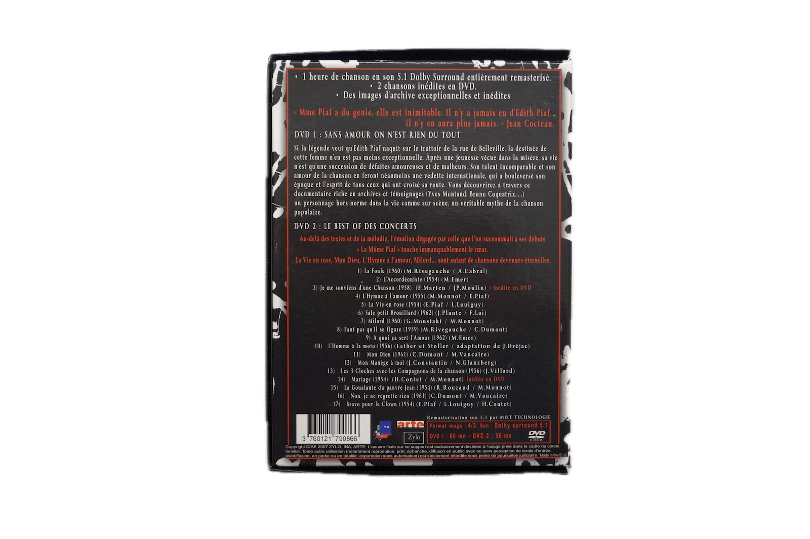 Edith Piaf – 2 Disc – Collector’s Edition – DVD (Brugt) – Alle varer – Back cover