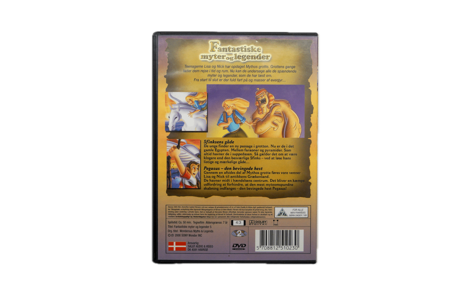 Fantastiske Myter og Legender – Sfinksens Gåde / Pegasus – Den Bevingede Hest – DVD (Brugt) – Alle varer – Back cover