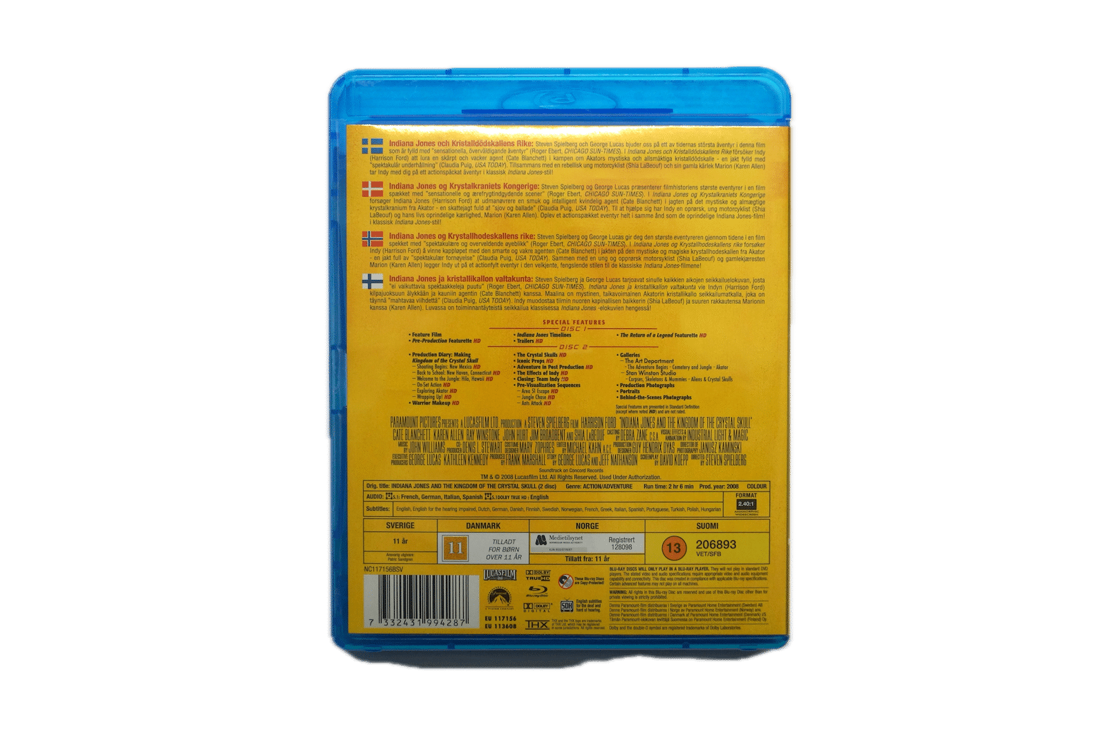 Indiana Jones and the Kingdom of the Crystal Skull – Blu-ray (Brugt) – Alle varer – Back cover