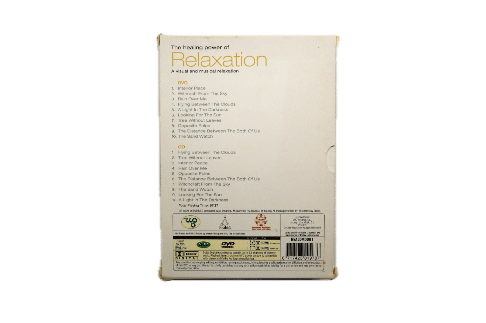 The Healing Power of Relaxation – DVD + CD (Brugt) – Alle varer – Back cover