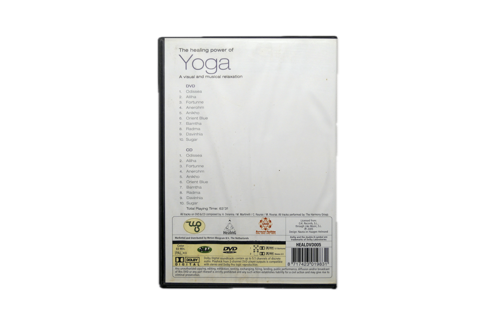The Healing Power of Yoga – DVD + CD (Brugt) – Alle varer – Back cover