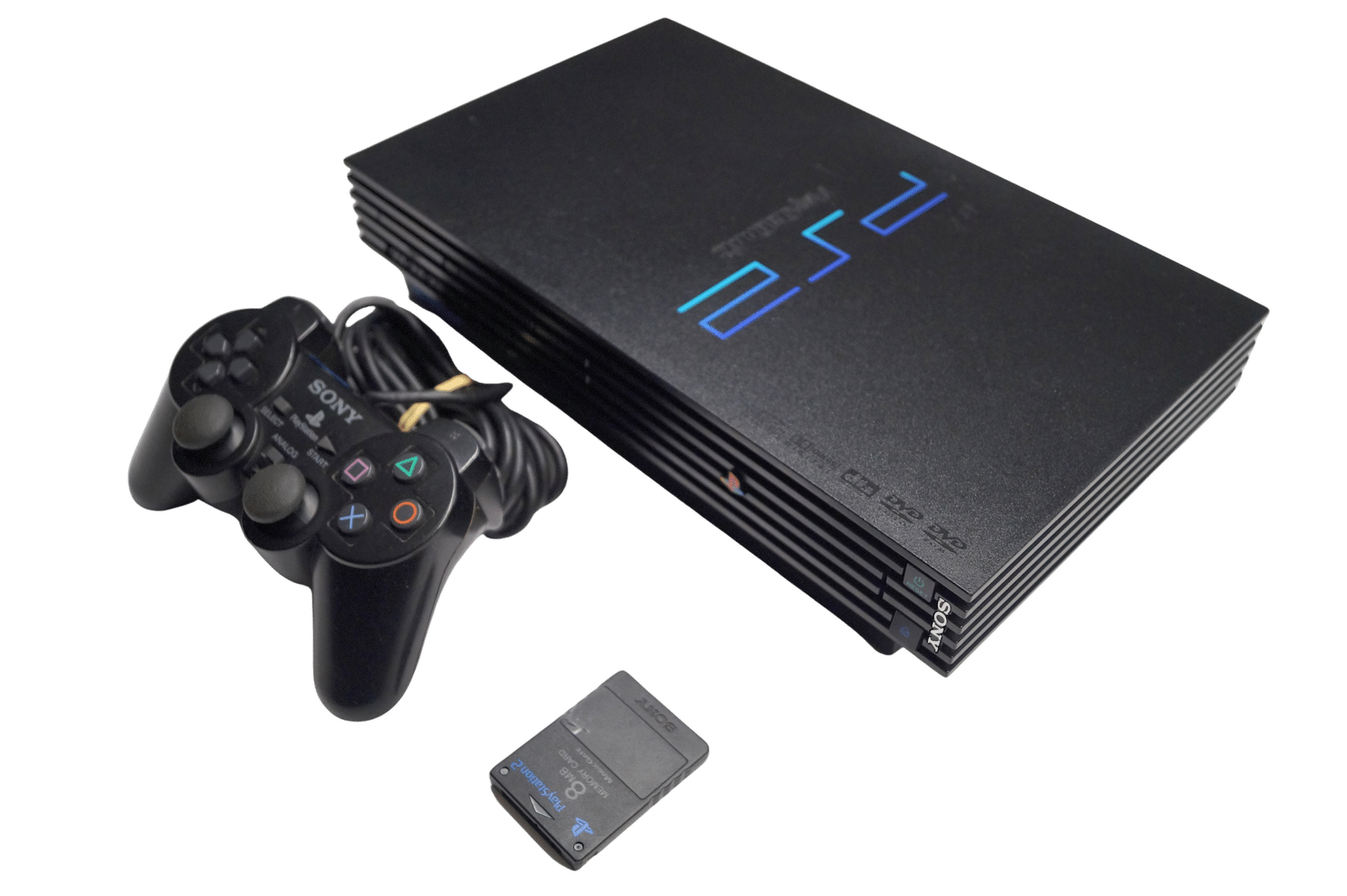 Playstation 2 med 1 Controller og 8MB Memory Card (Brugt)