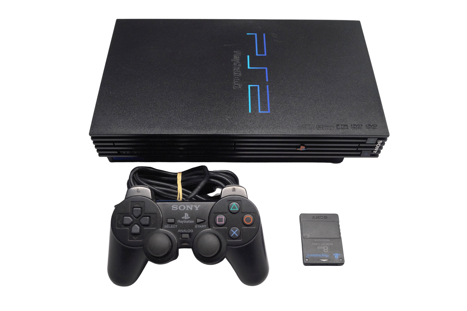 Playstation 2 med 1 Controller og 8MB Memory Card (Brugt)