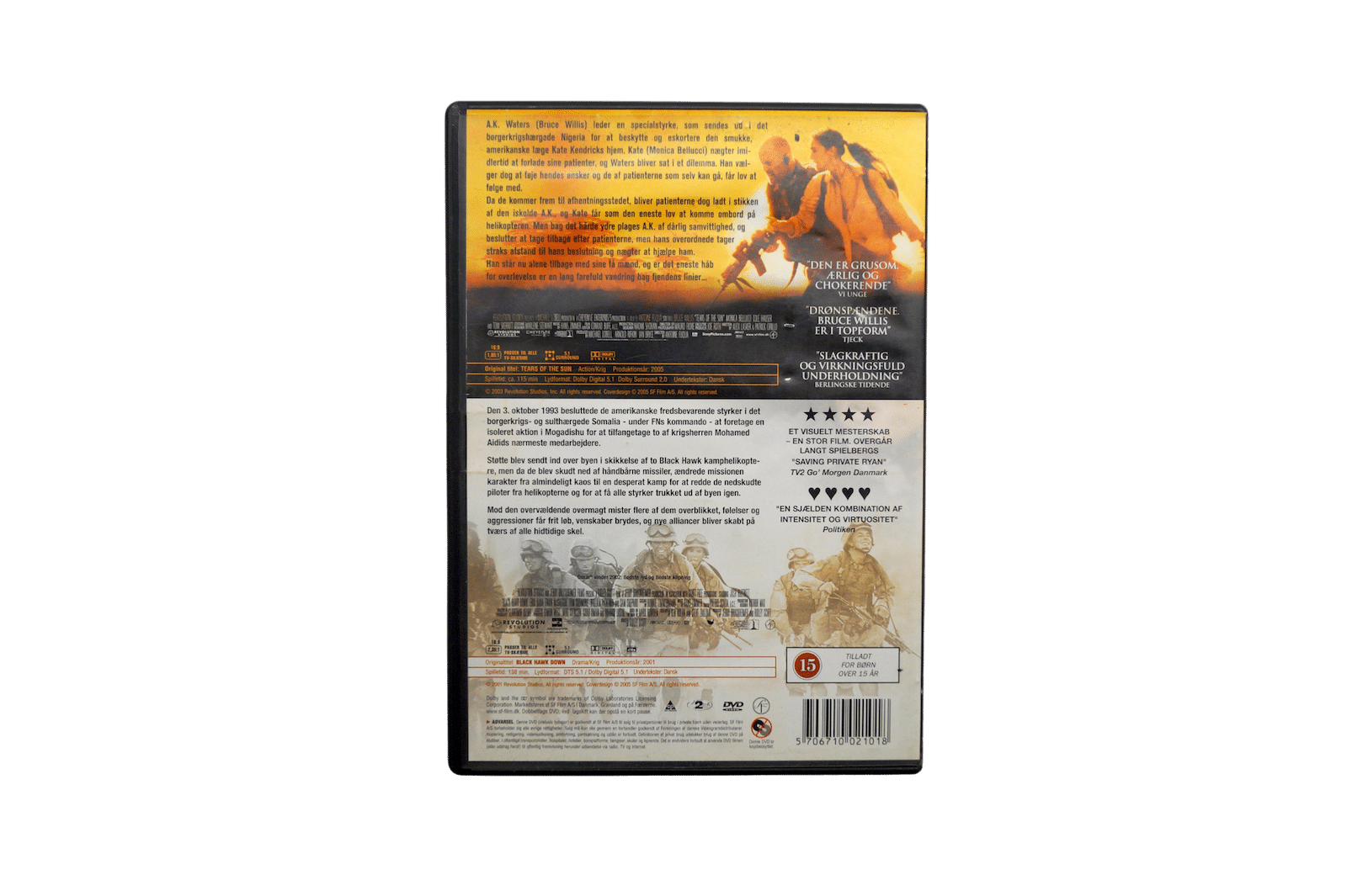 Tears of the Sun / Black Hawk Down – 2 Film – DVD (Brugt)