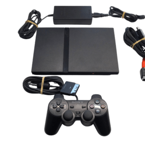 Sony PlayStation 2 Slim Konsol Sort – Kompletpakke - PS2 (Brugt)