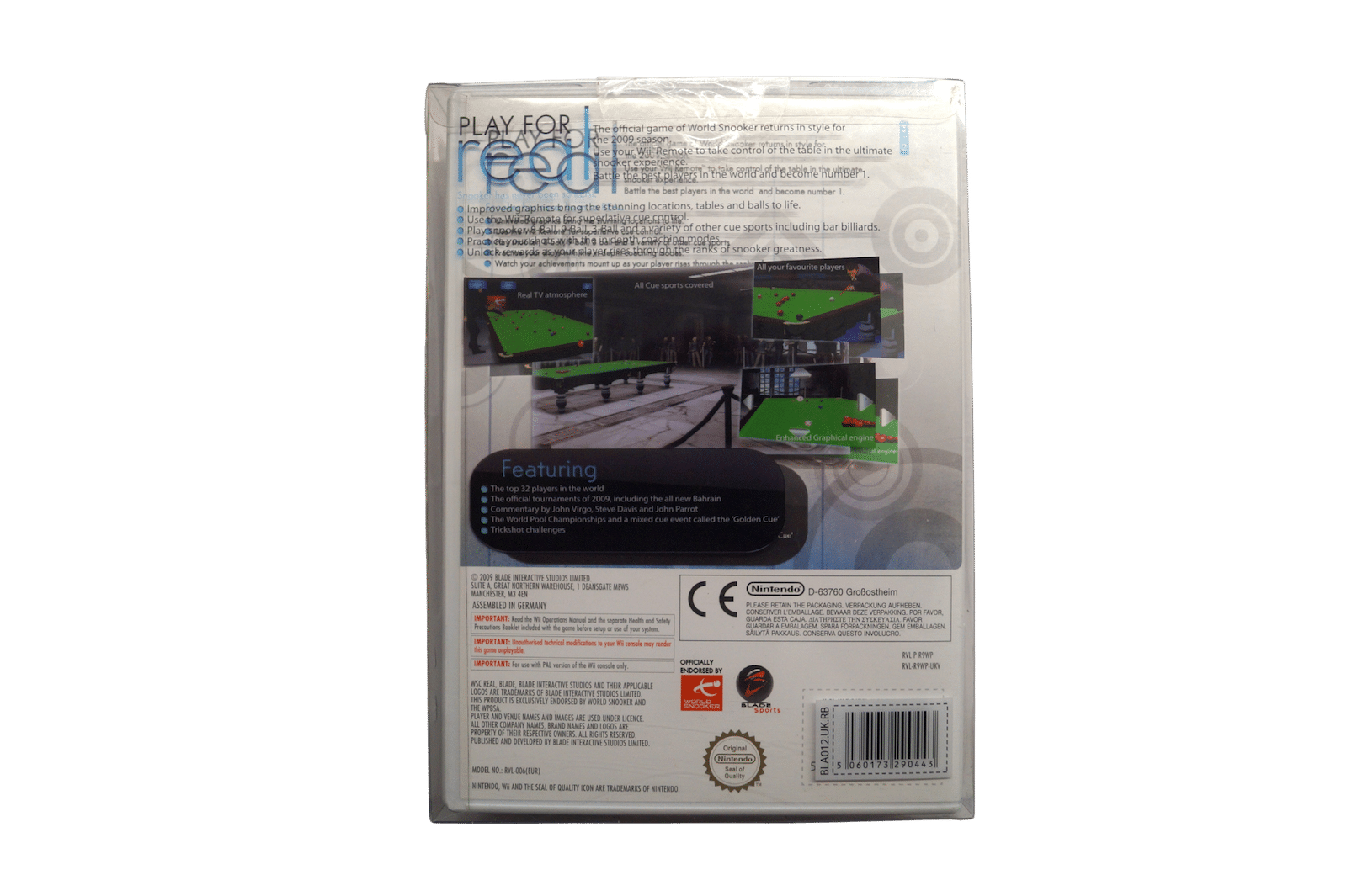 WSC Real 09 med Wii Cue Accessory – Nintendo Wii (Brugt)