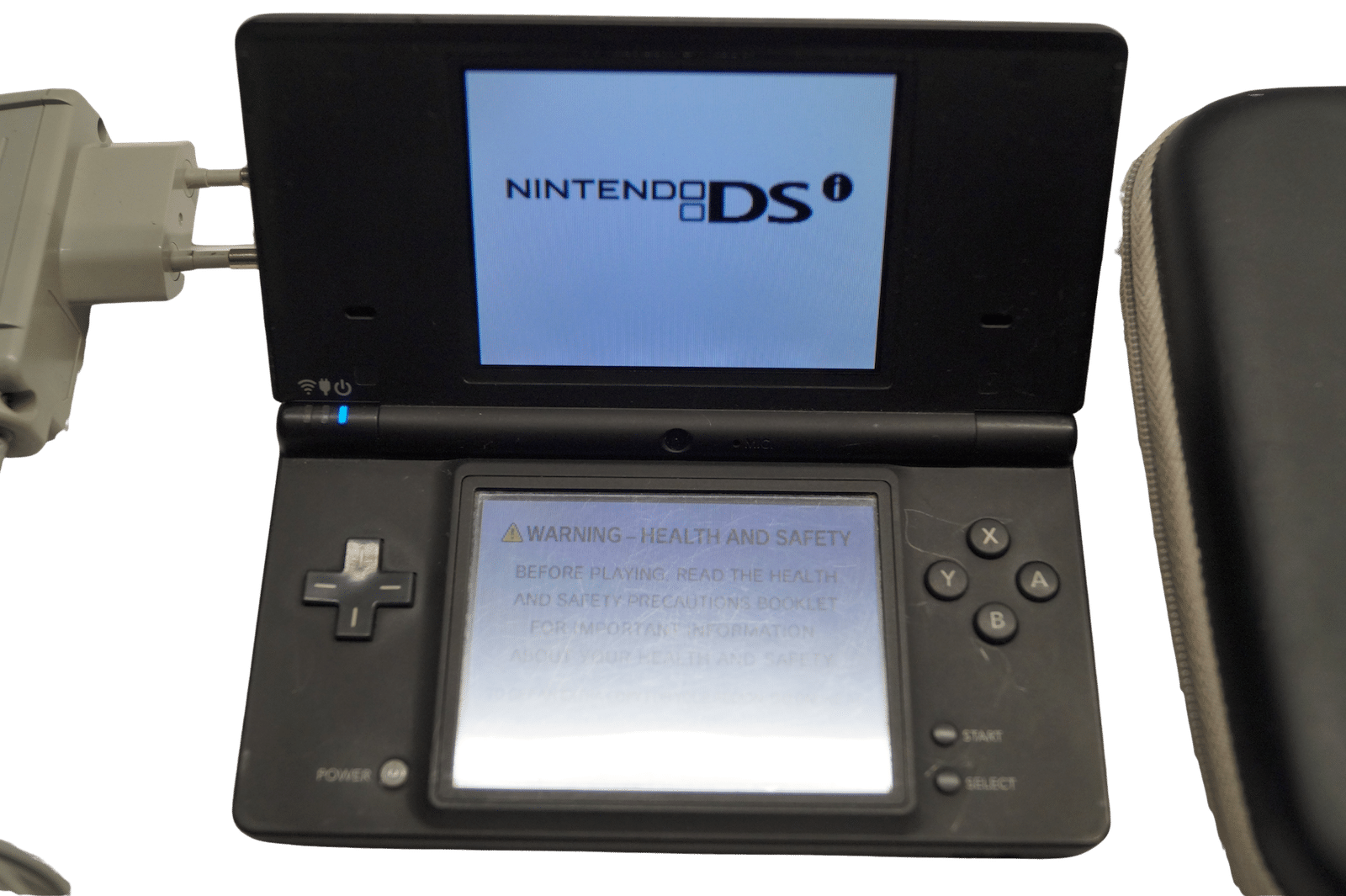 Nintendo DSi Sort med original oplader, stylus og Speedlink etui fra Green Techs