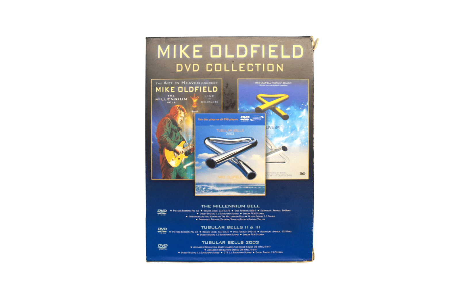 Mike Oldfield – DVD Collection – 3 DVD Boks (2 DVD-Video + 1 DVD-Audio) (Brugt)