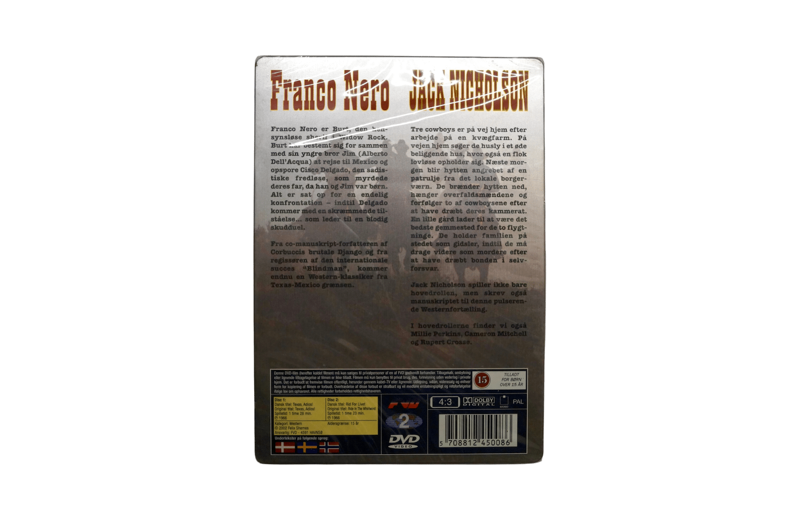 Franco Nero: Texas, Adios! / Jack Nicholson: Rid for livet – 2 Box Westerns Steelbook - DVD (Ny)
