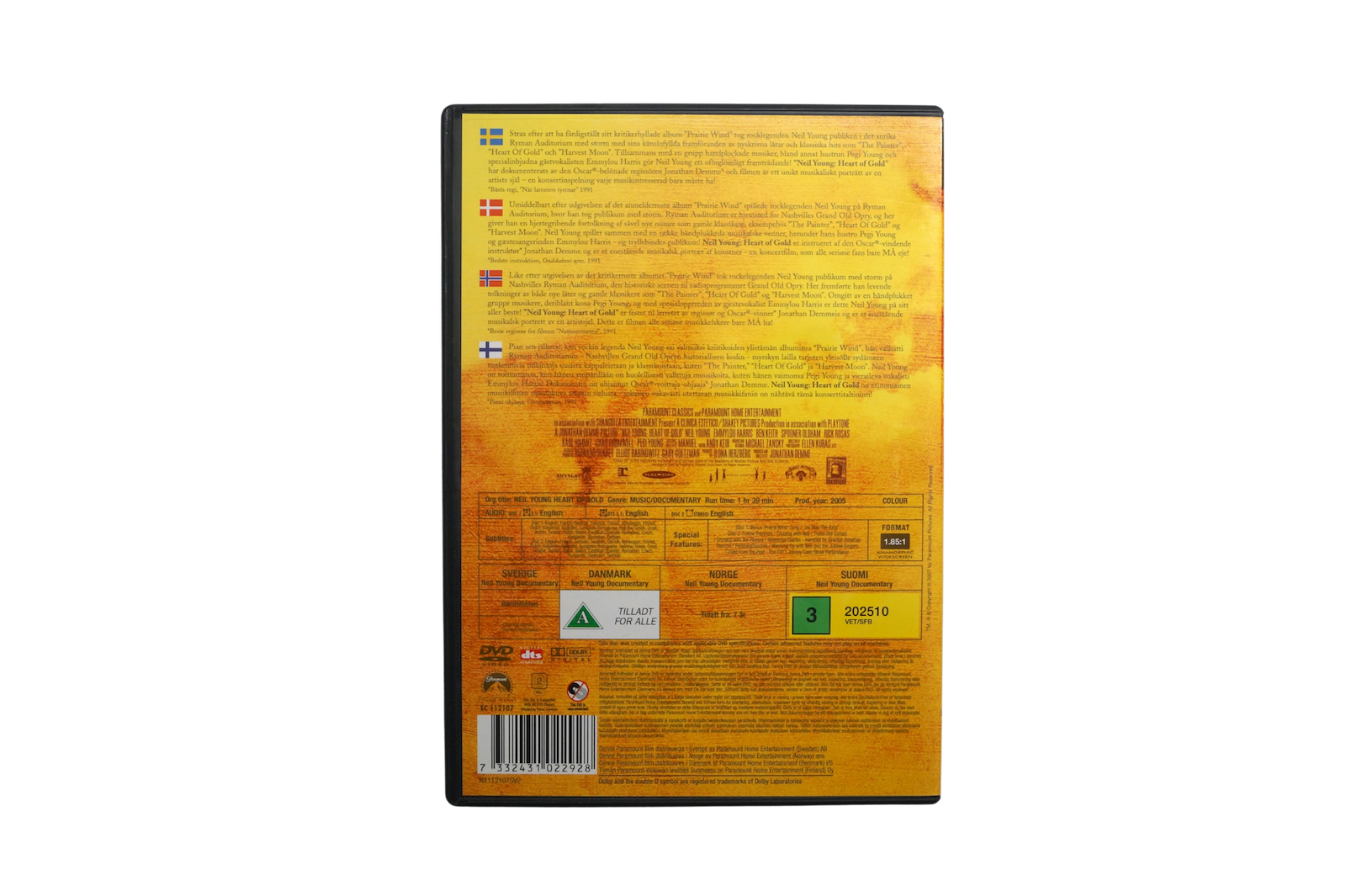 Neil Young – Heart of Gold – Special Collector's Edition – 2 Disc – DVD (Brugt)