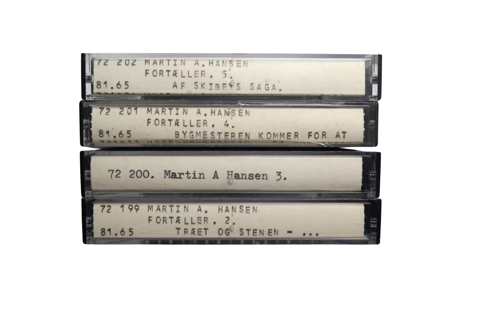 Martin A. Hansen Fortæller 2-5 – Landscentralens Båndcentral – 4 Kassettebånd (Brugt)