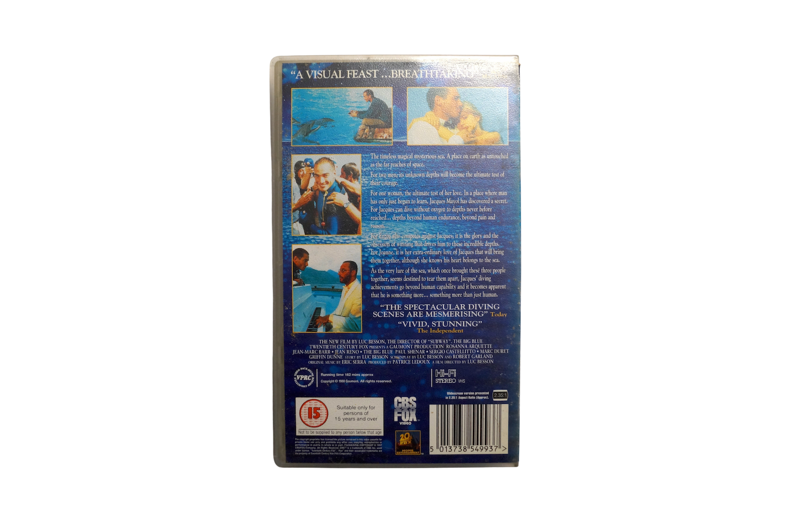 The Big Blue – Fransk Udgave – Version Longue – Special Widescreen Edition – VHS (Brugt) – Alle varer – Back cover