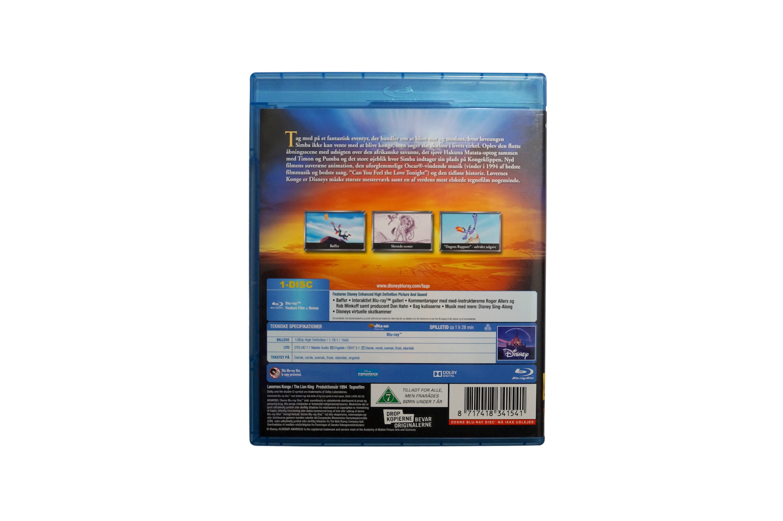 Walt Disney – Løvernes Konge – Blu-ray (Brugt) – Alle varer – Back cover