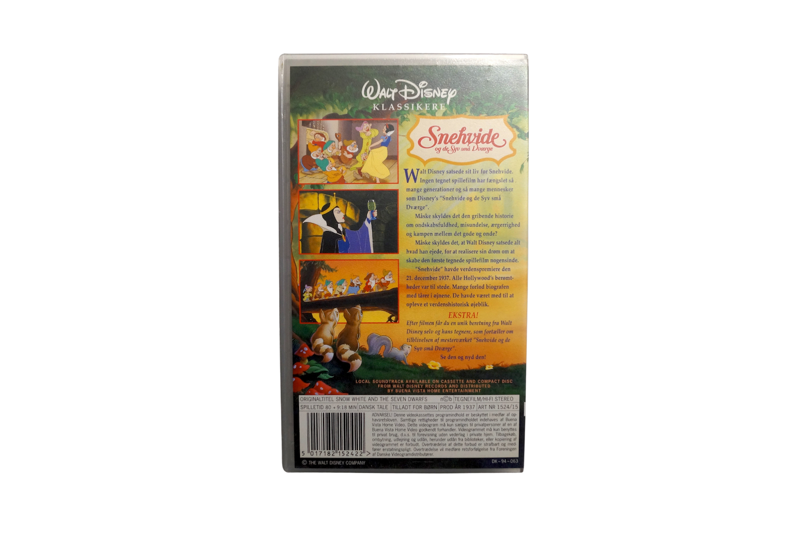 Walt Disney – Snehvide og de Syv Små Dværge – VHS (Brugt) – Alle varer – Back cover