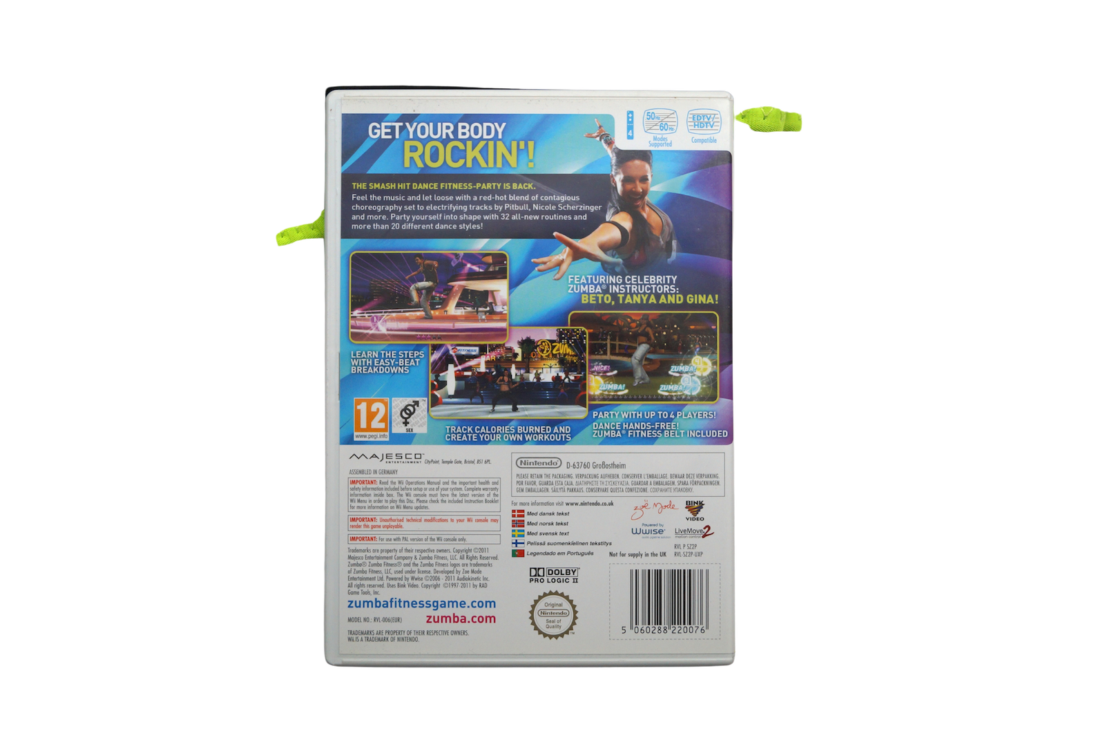 Zumba Fitness 2 inkl. originalt Fitness Belt – Nintendo Wii (Brugt)