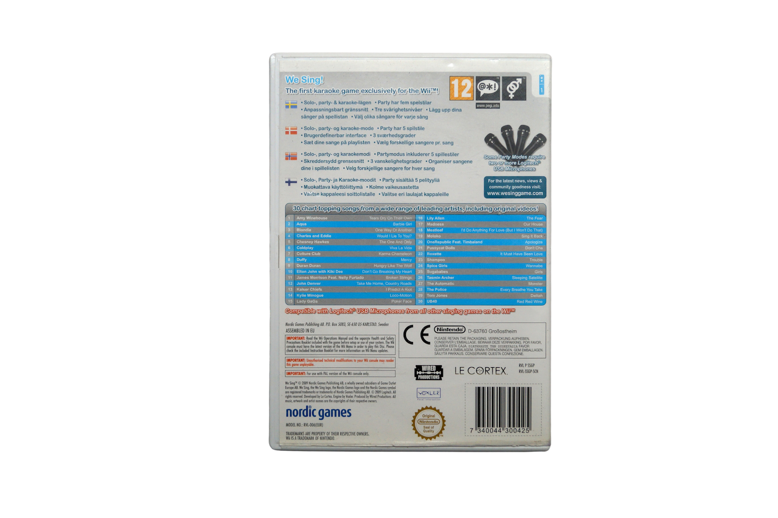 We Sing inkl. 2 Logitech mikrofoner – Nintendo Wii (Brugt)
