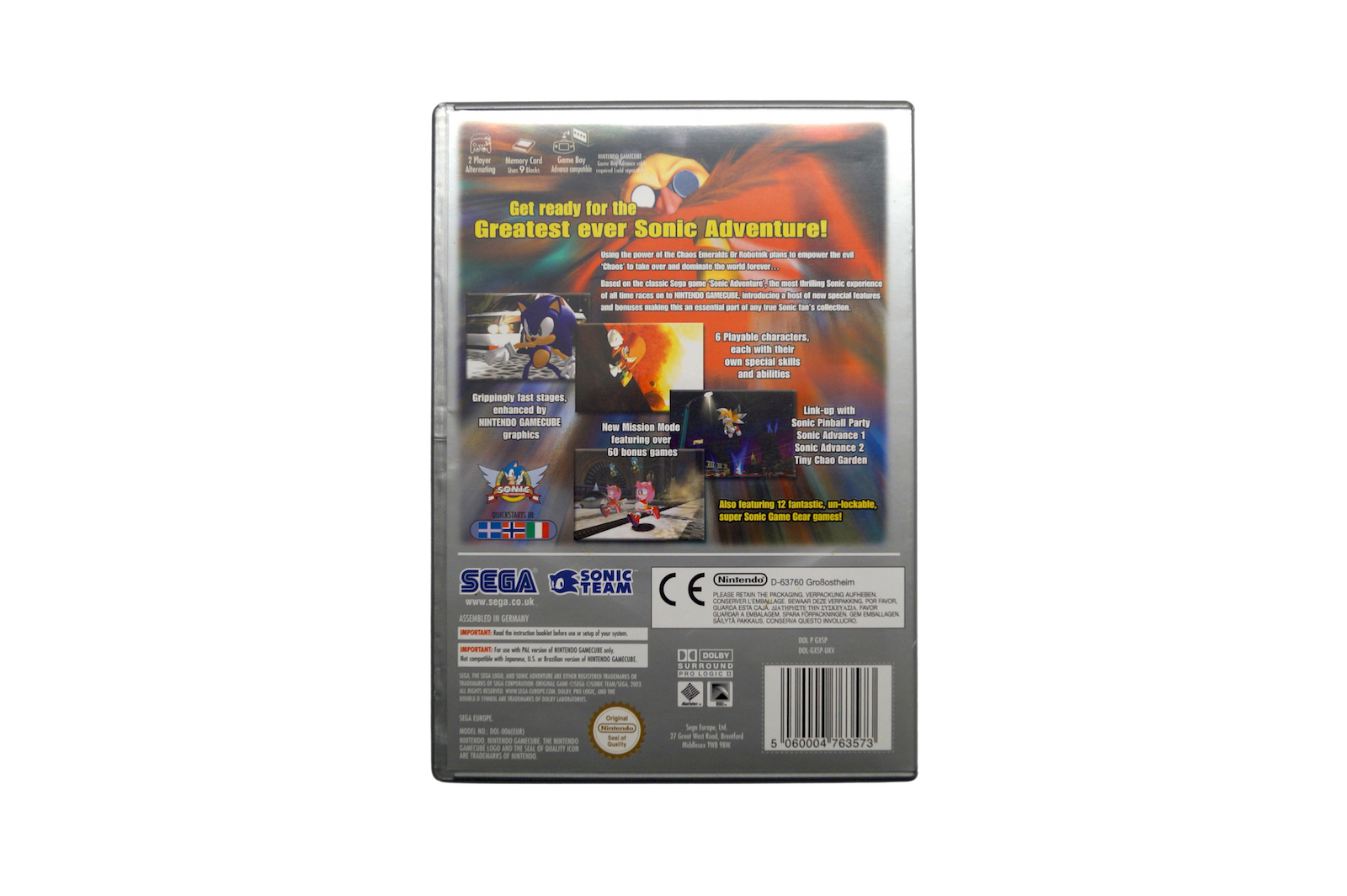 Sonic Adventure DX: Director's Cut – Player's Choice – Nintendo GameCube (Brugt)